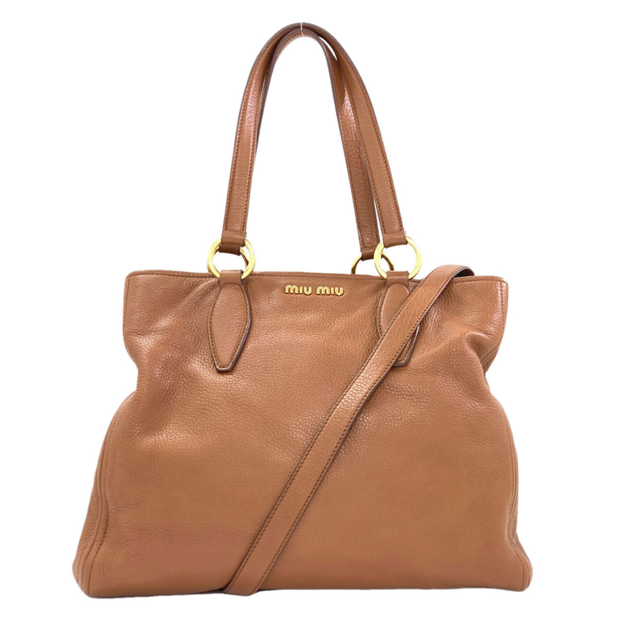 Miu Miu Brown Leather Tote Bag (Pre-Owned)