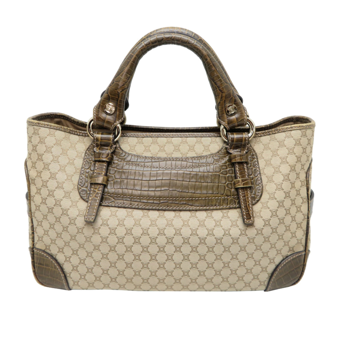 Celine Beige Canvas Leather Handbag (Pre-Owned)
