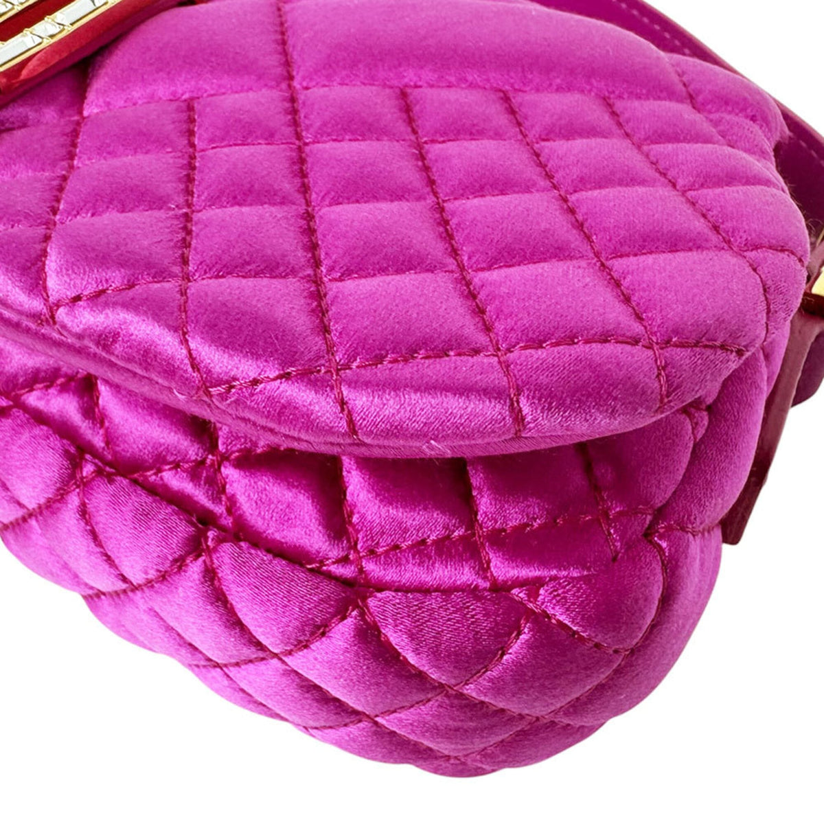 Versace Pink Satin Shoulder Bag (Pre-Owned)