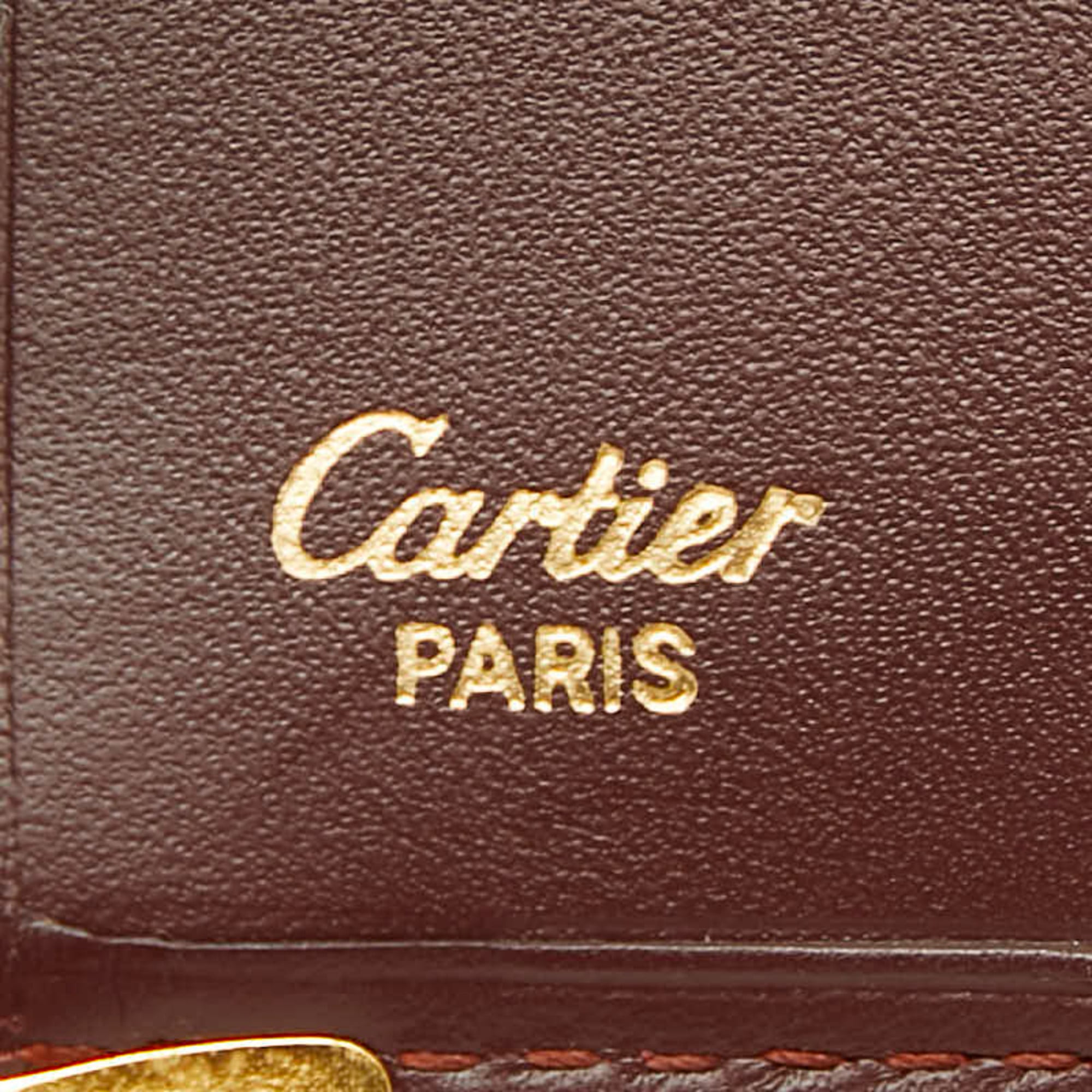 Cartier Bordeaux Wine Red Leather Wallet (Bi-Fold) (Pre-Owned)