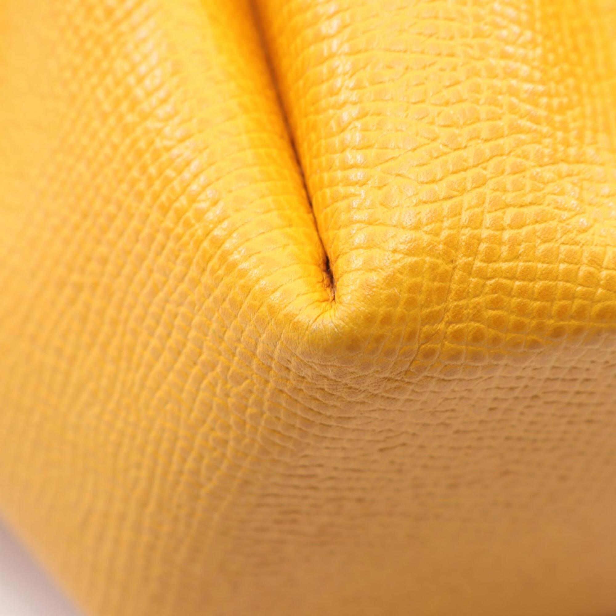 Hermes Yellow Courchevel Leather Handbag Pouch (Pre-Owned)
