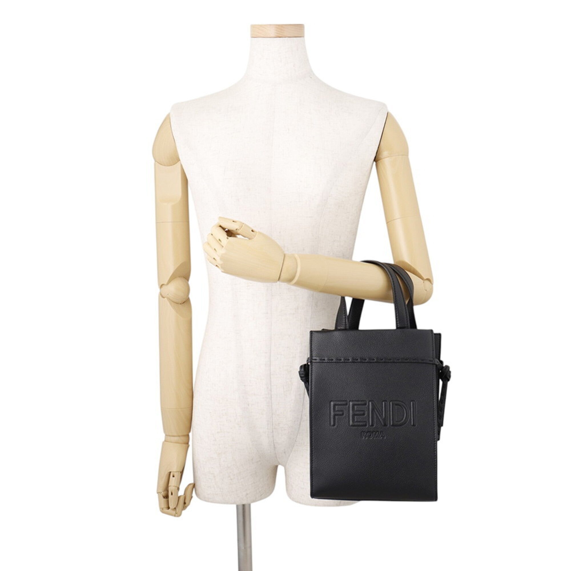 Fendi Black Leather Handbag Shoulder Bag (Pre-Owned)