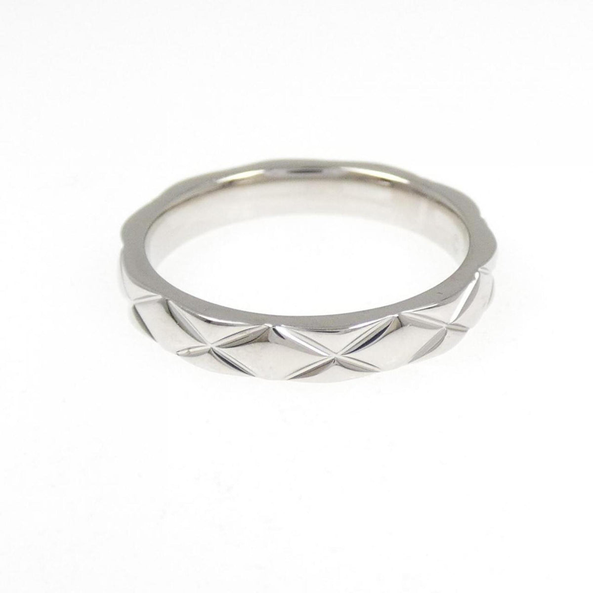 Chanel Platinum Platinum 950 Band Ring (Pre-Owned)