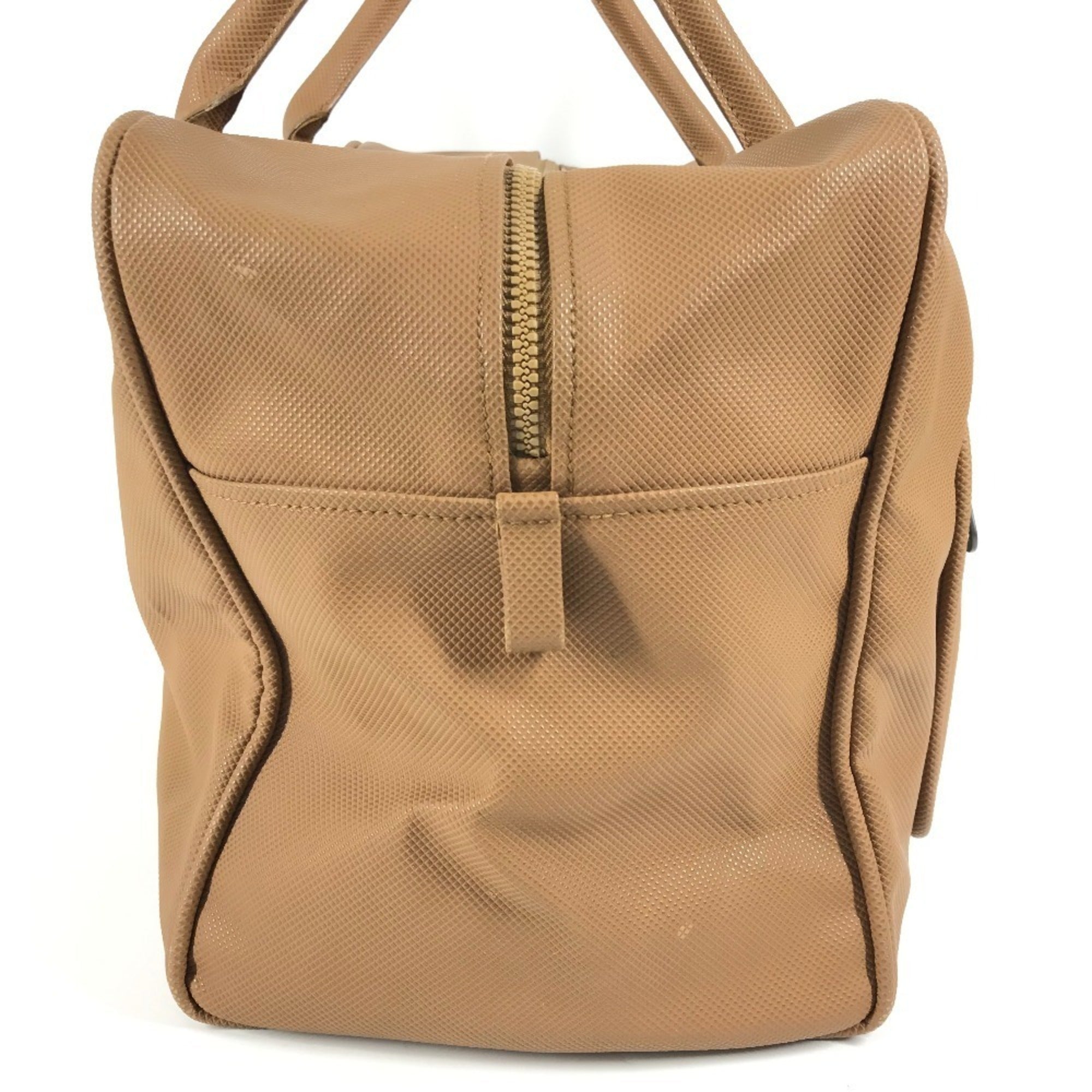 Bottega Veneta Beige Orange Pvc Boston Bag Shoulder Bag (Pre-Owned)