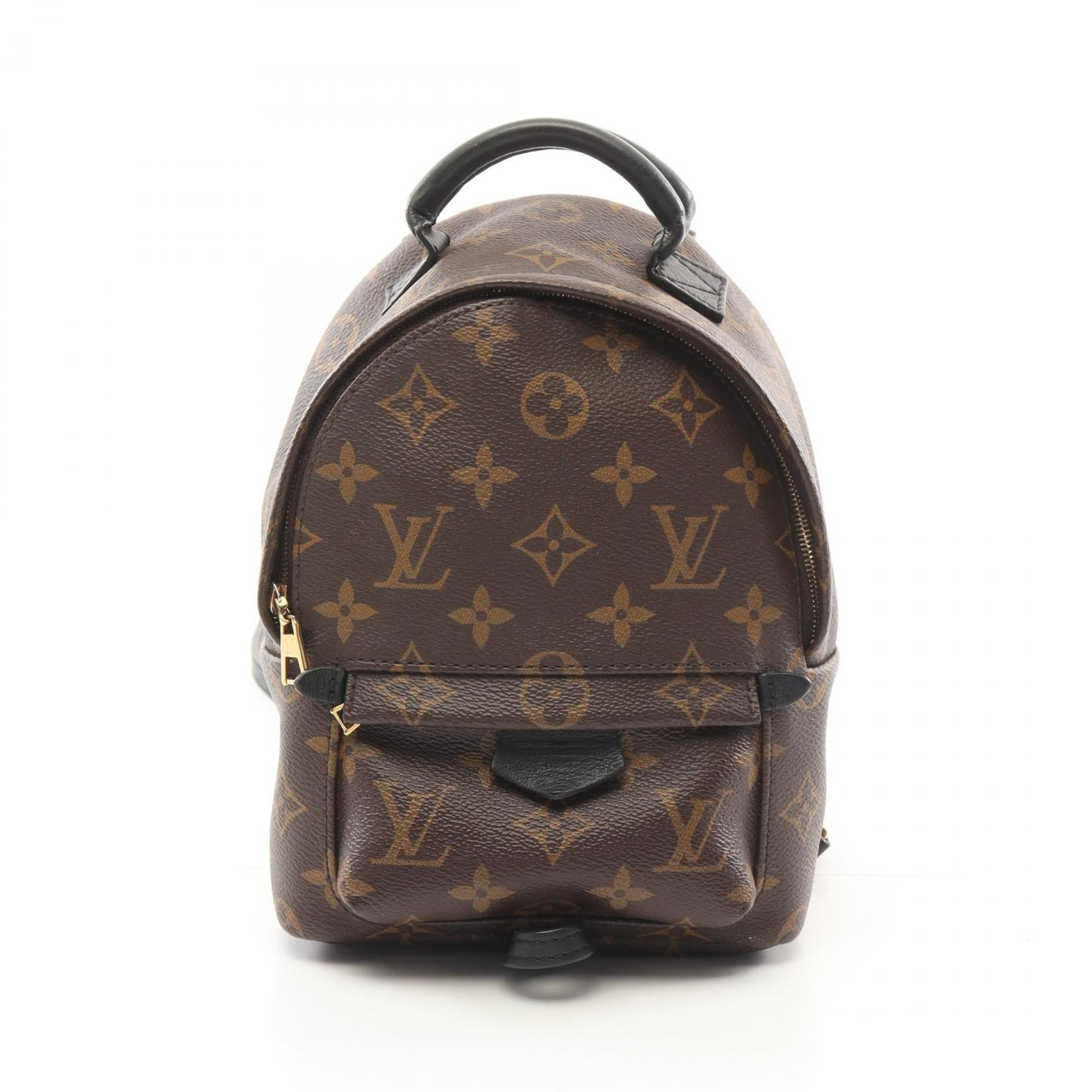 Louis Vuitton Black Brown Coated Canvas Leather Backpack (Pre-Owned)