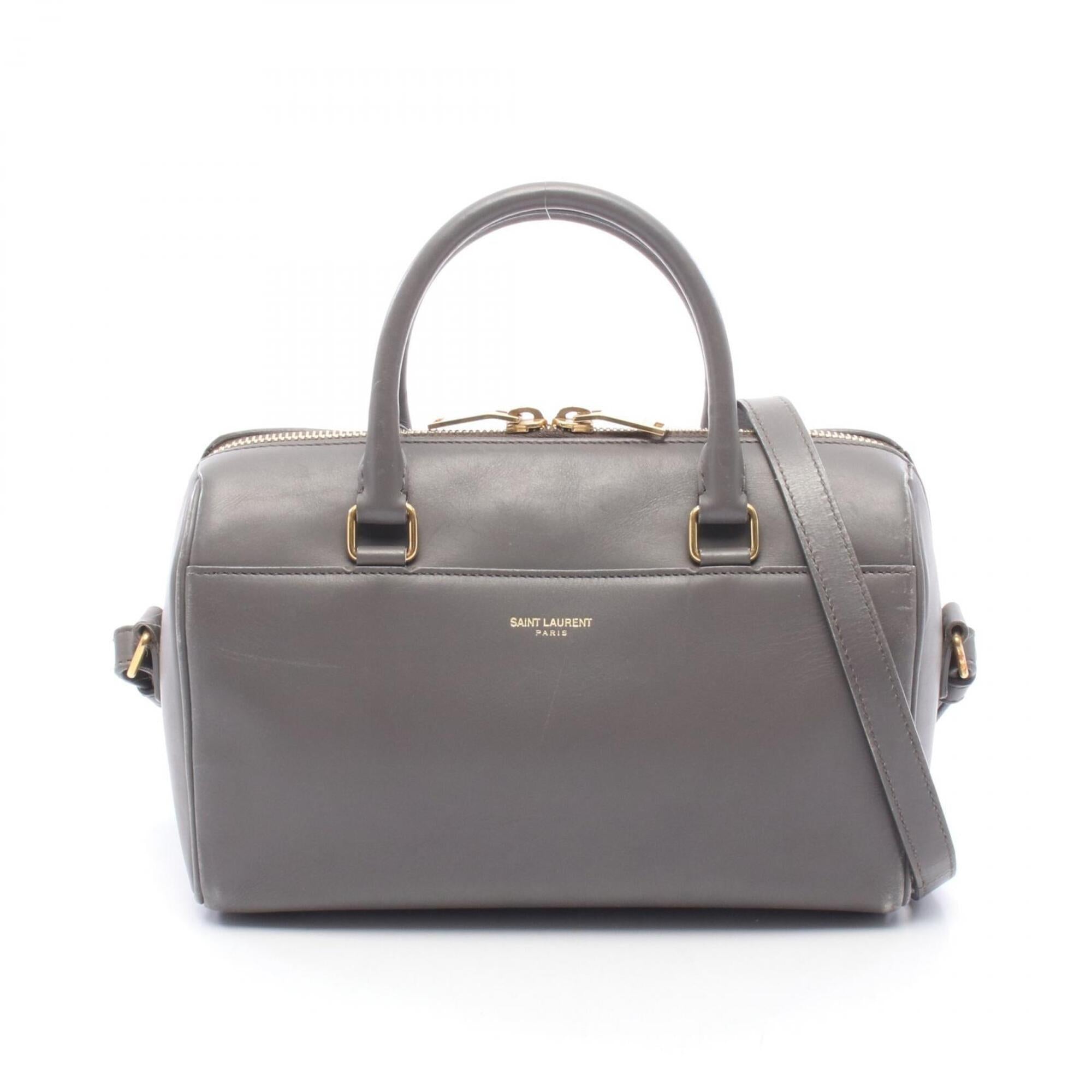 Saint Laurent Gray Leather Handbag (Pre-Owned)