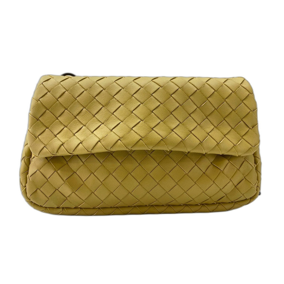 Bottega Veneta Intrecciato Yellow Shoulder Bag (Pre-Owned)