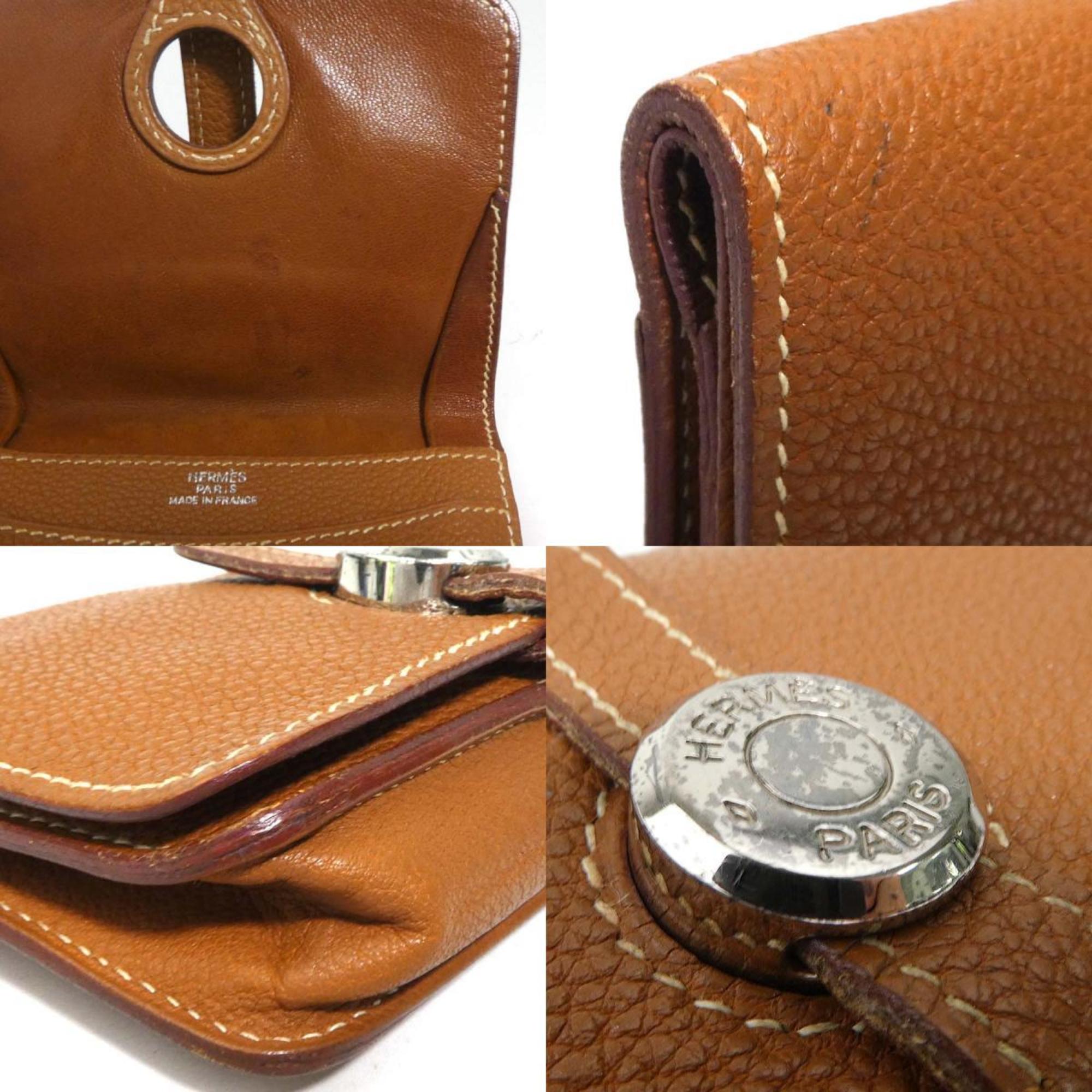 Hermes Brown Leather Coin Purse/Coin Case (Pre-Owned)