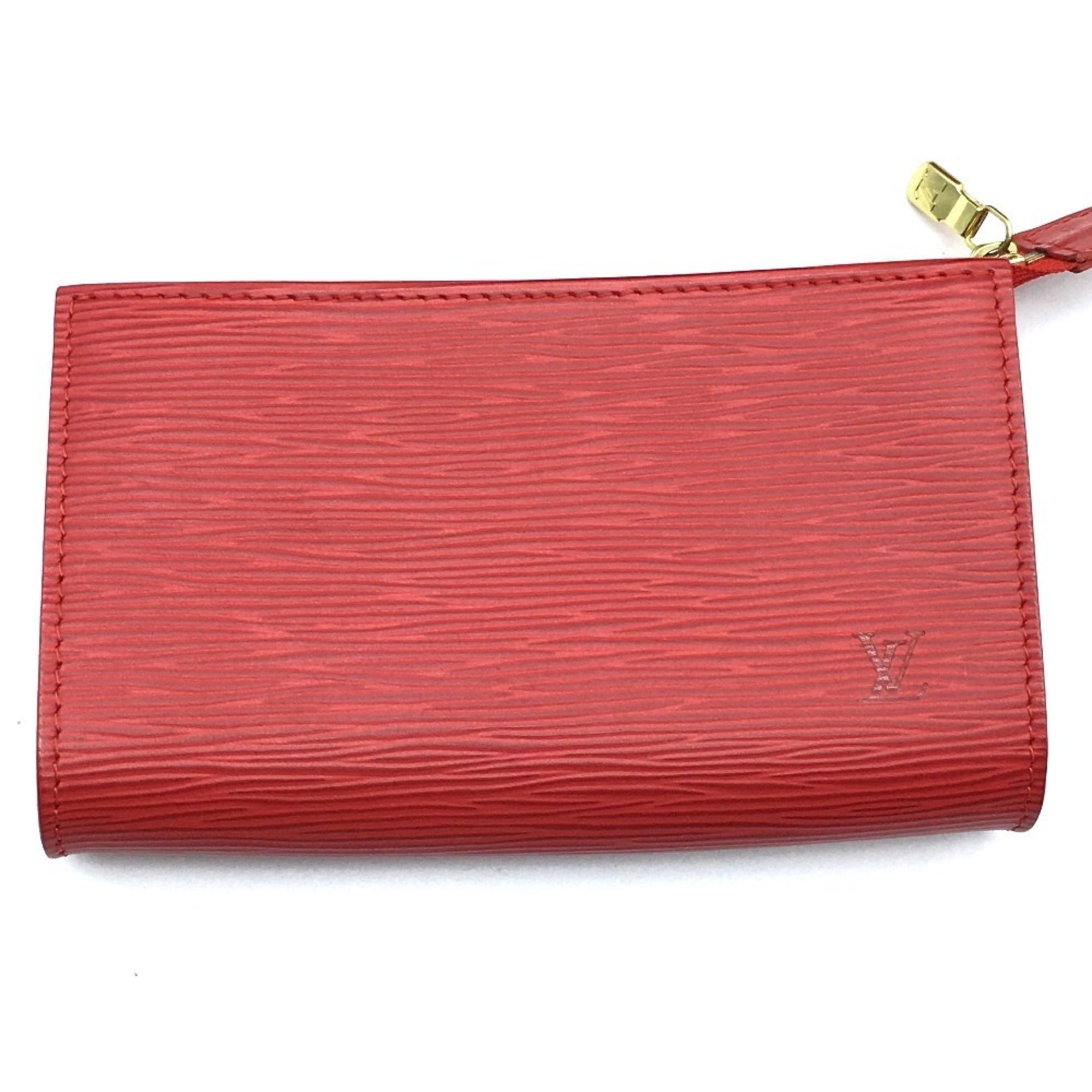Louis Vuitton Red Color Rouge Epi Leather Pouch Shoulder Bag (Pre-Owned)