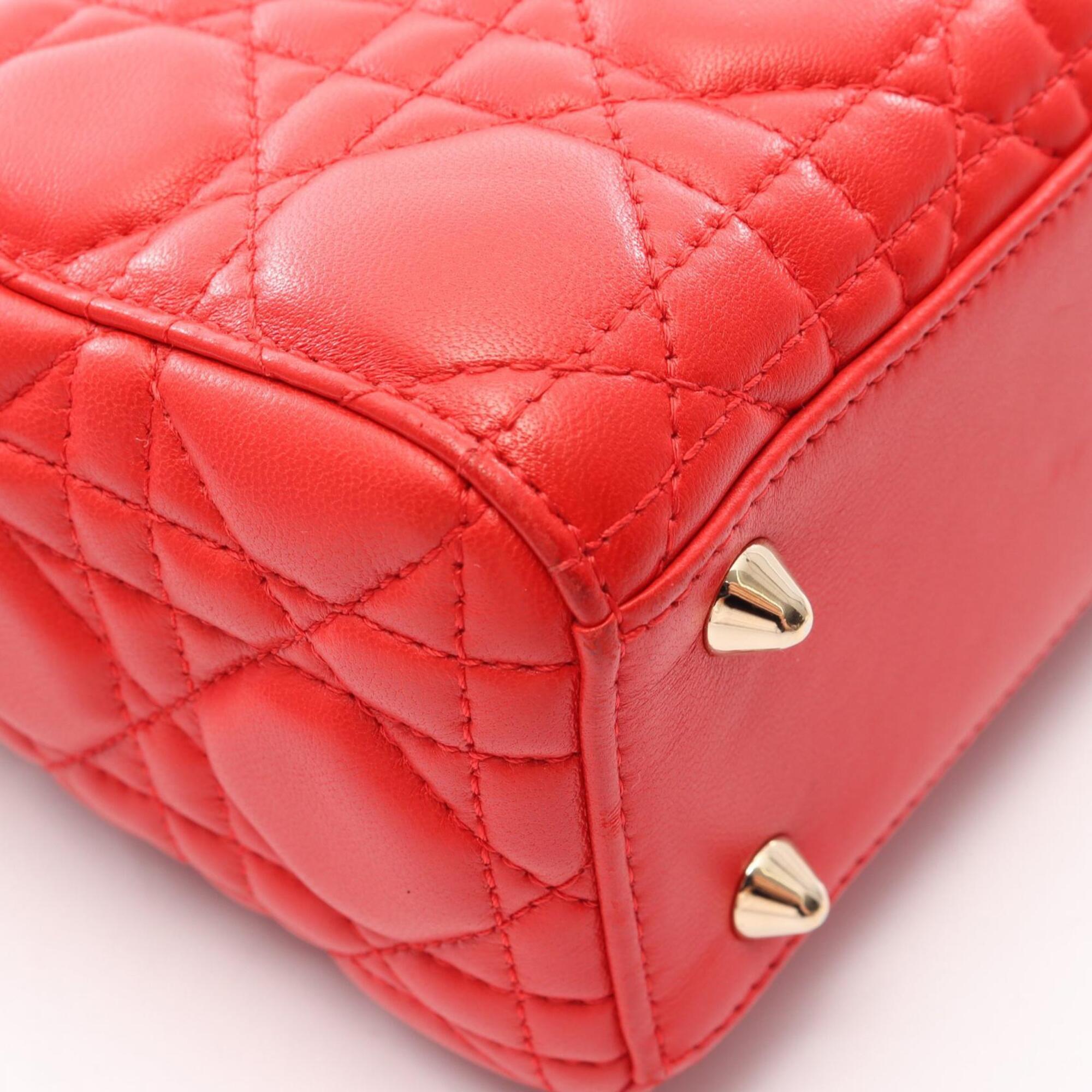 Christian Dior Red Color Leather Handbag (Pre-Owned)