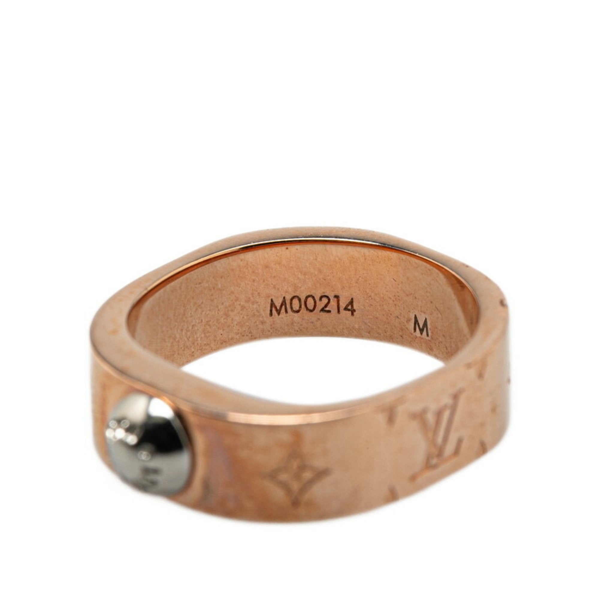 Louis Vuitton Silver Pink Gold Gold Plating Metal Band Ring (Pre-Owned)
