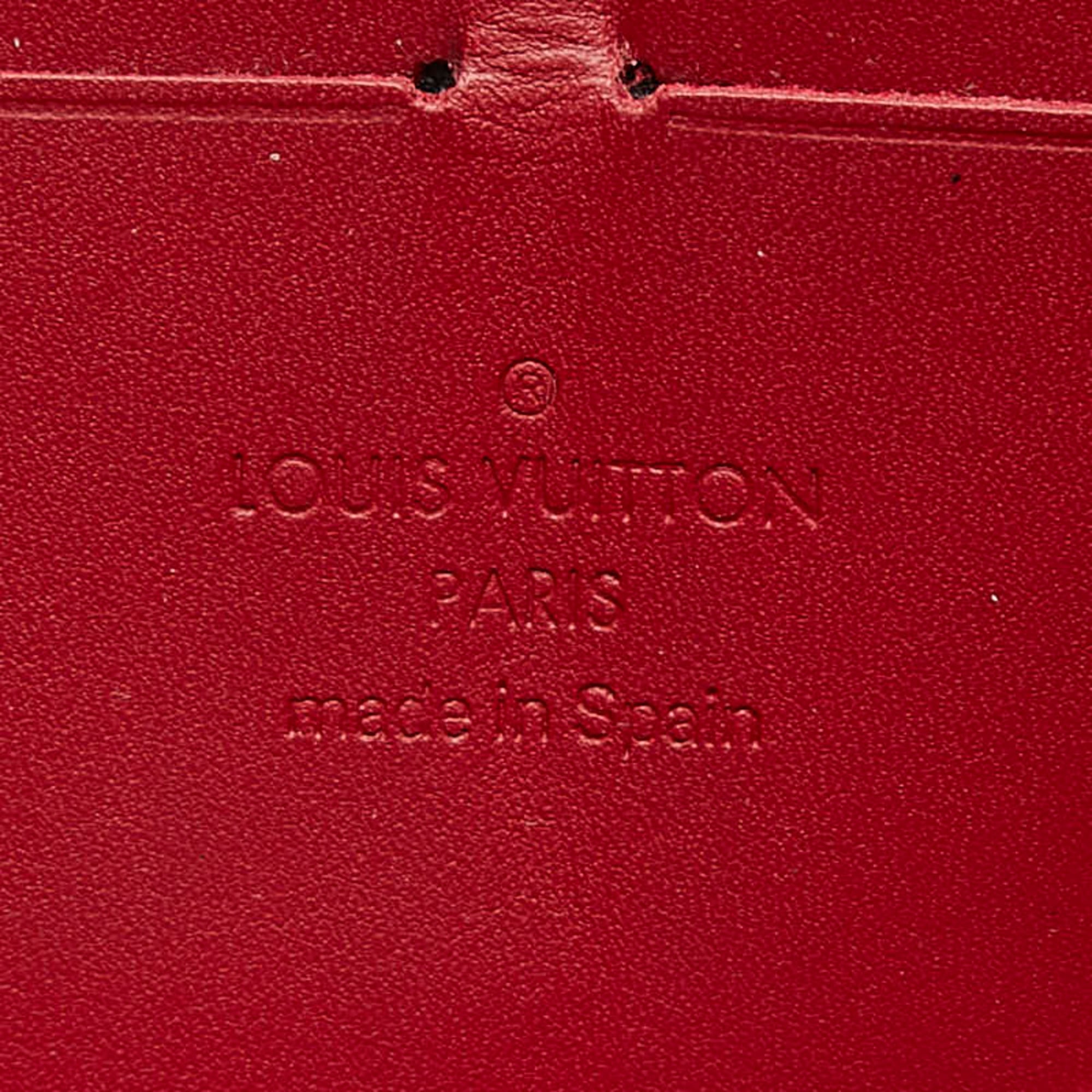 Louis Vuitton Black Red Color Leather Long Wallet (Bi-Fold) (Pre-Owned)