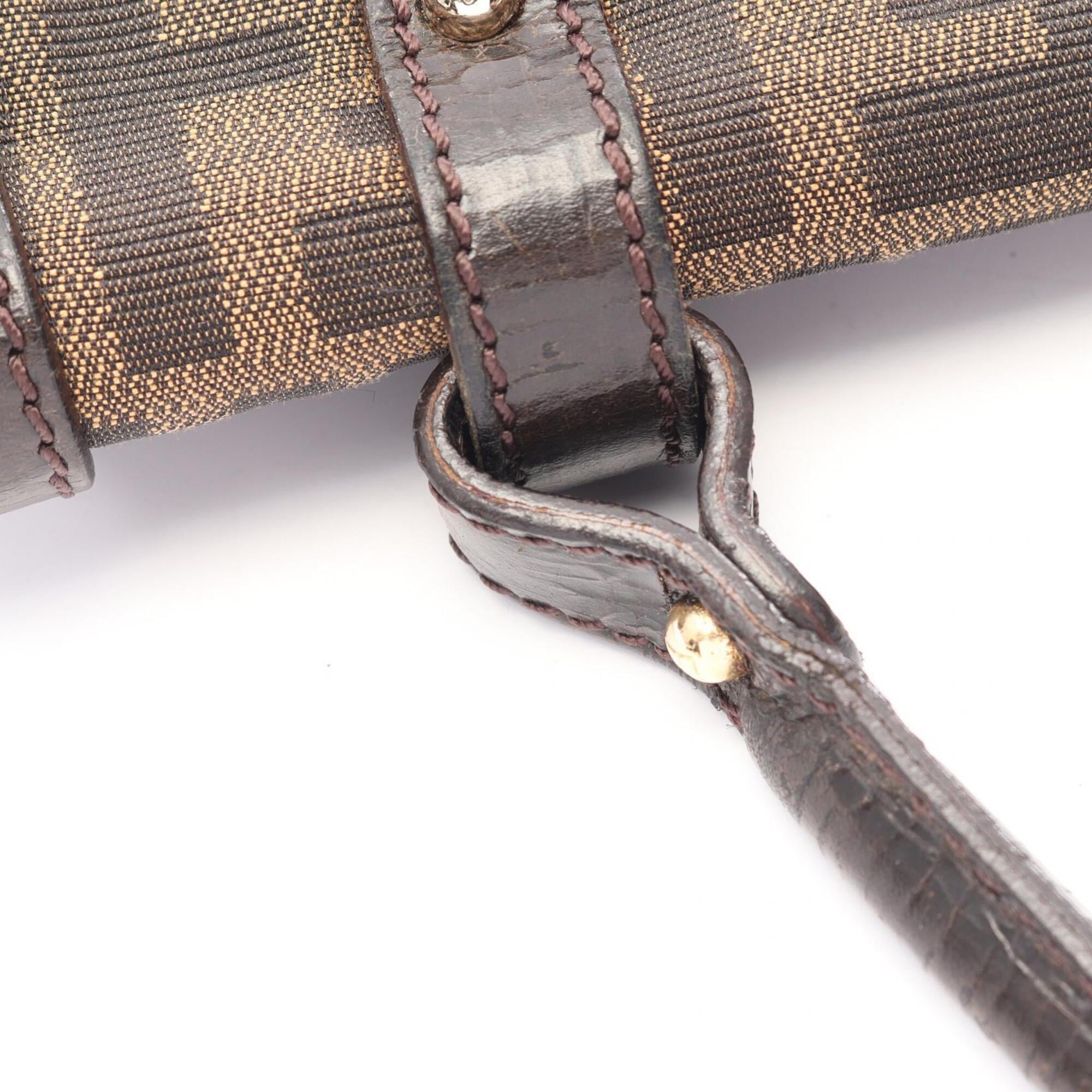 Fendi Brown Canvas Leather Handbag (Pre-Owned)