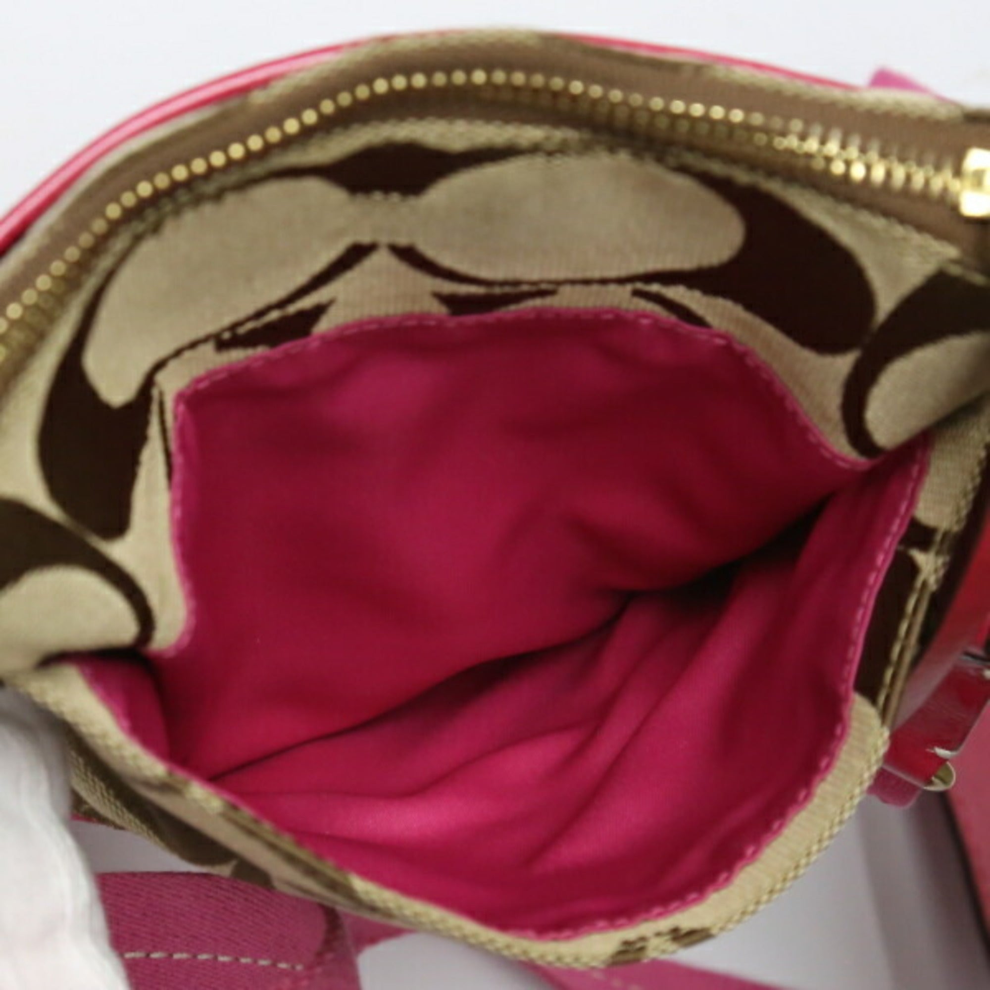 Coach Khaki Pink Leather Shoulder Bag (Pre-Owned)