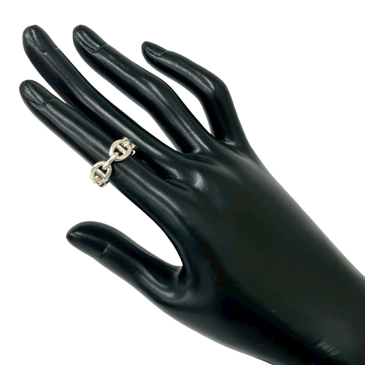 Hermes Silver Silver 925 Band Ring (Pre-Owned)
