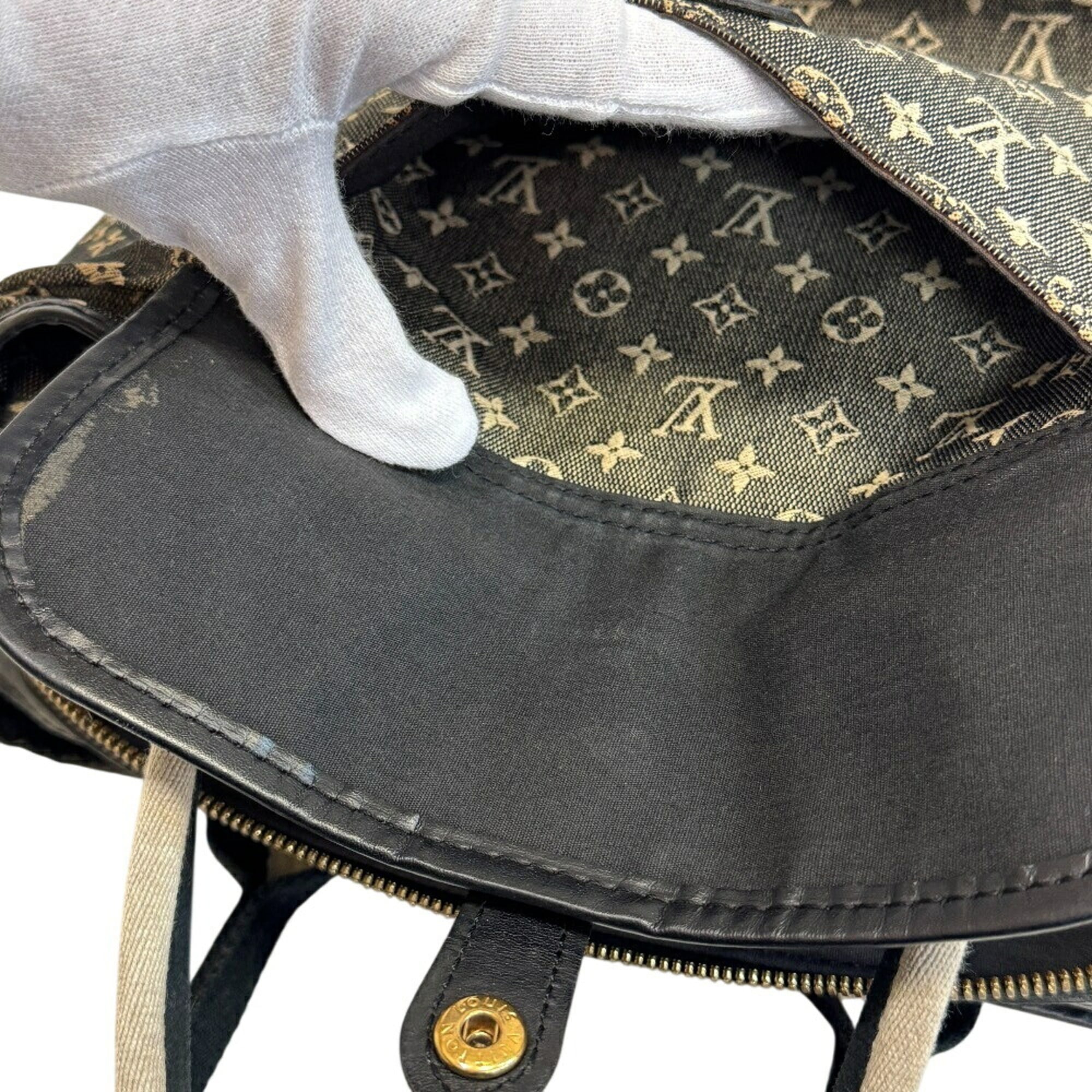 Louis Vuitton Monogram Mini Gray Navy White Monogram Mini Boston Bag Handbag (Pre-Owned)
