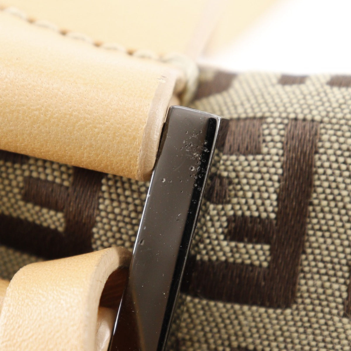 Fendi Brown Canvas Leather Boston Bag (Pre-Owned)