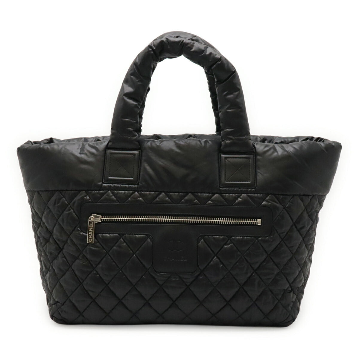 Chanel Black Bordeaux Nylon Leather Shoulder Bag Tote Bag (Pre-Owned)