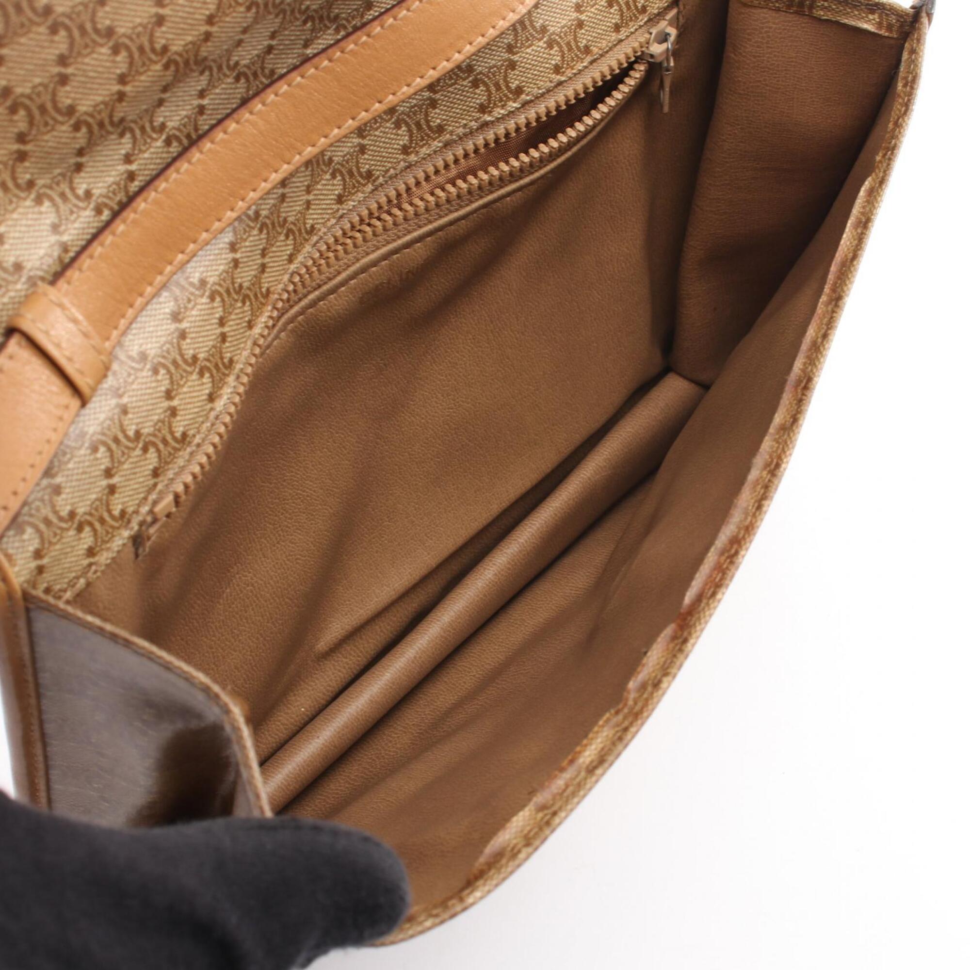 Celine Beige Coated Canvas Pvc Leather Handbag Shoulder Bag (Pre-Owned)