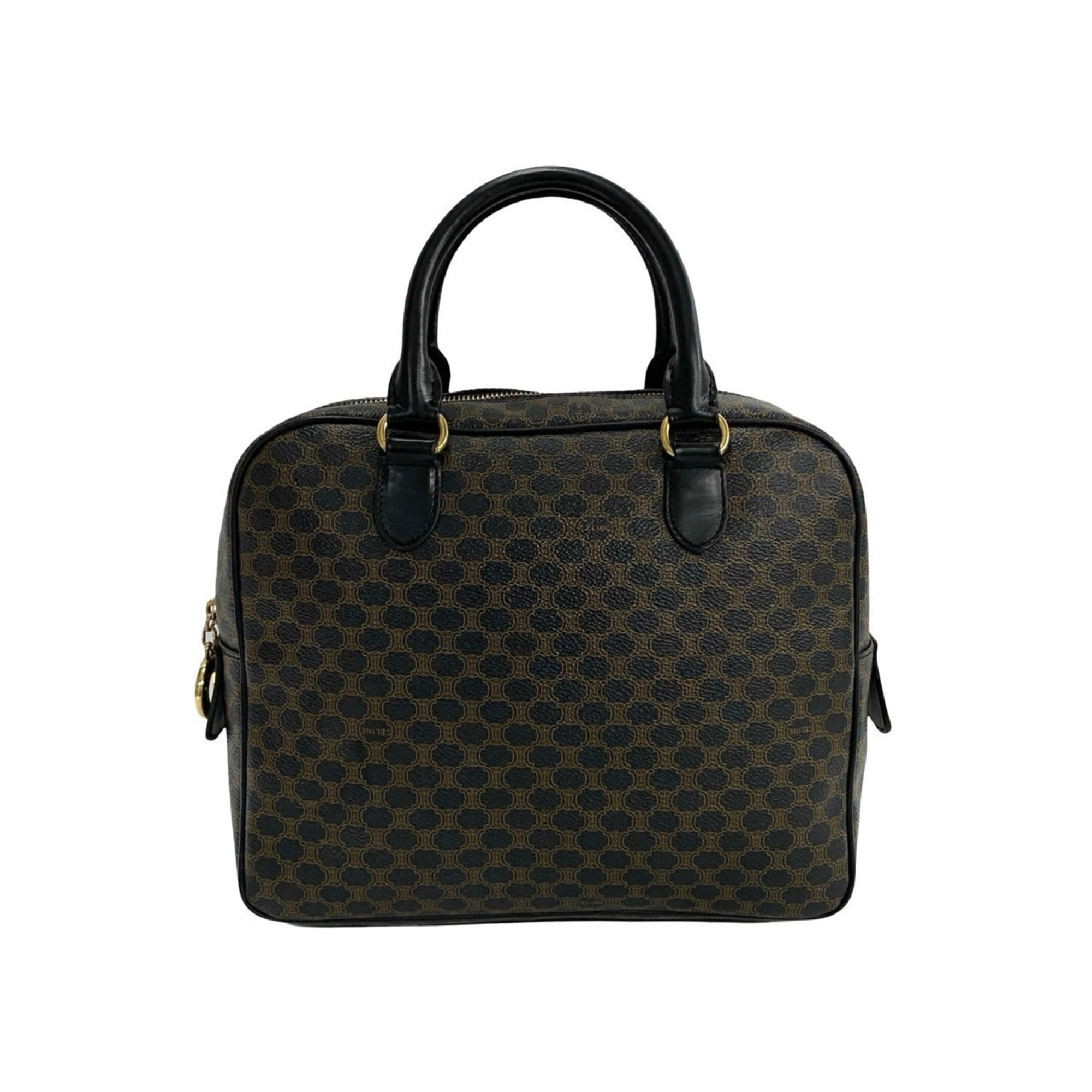 Celine Black Brown Leather Pvc Boston Bag Handbag (Pre-Owned)