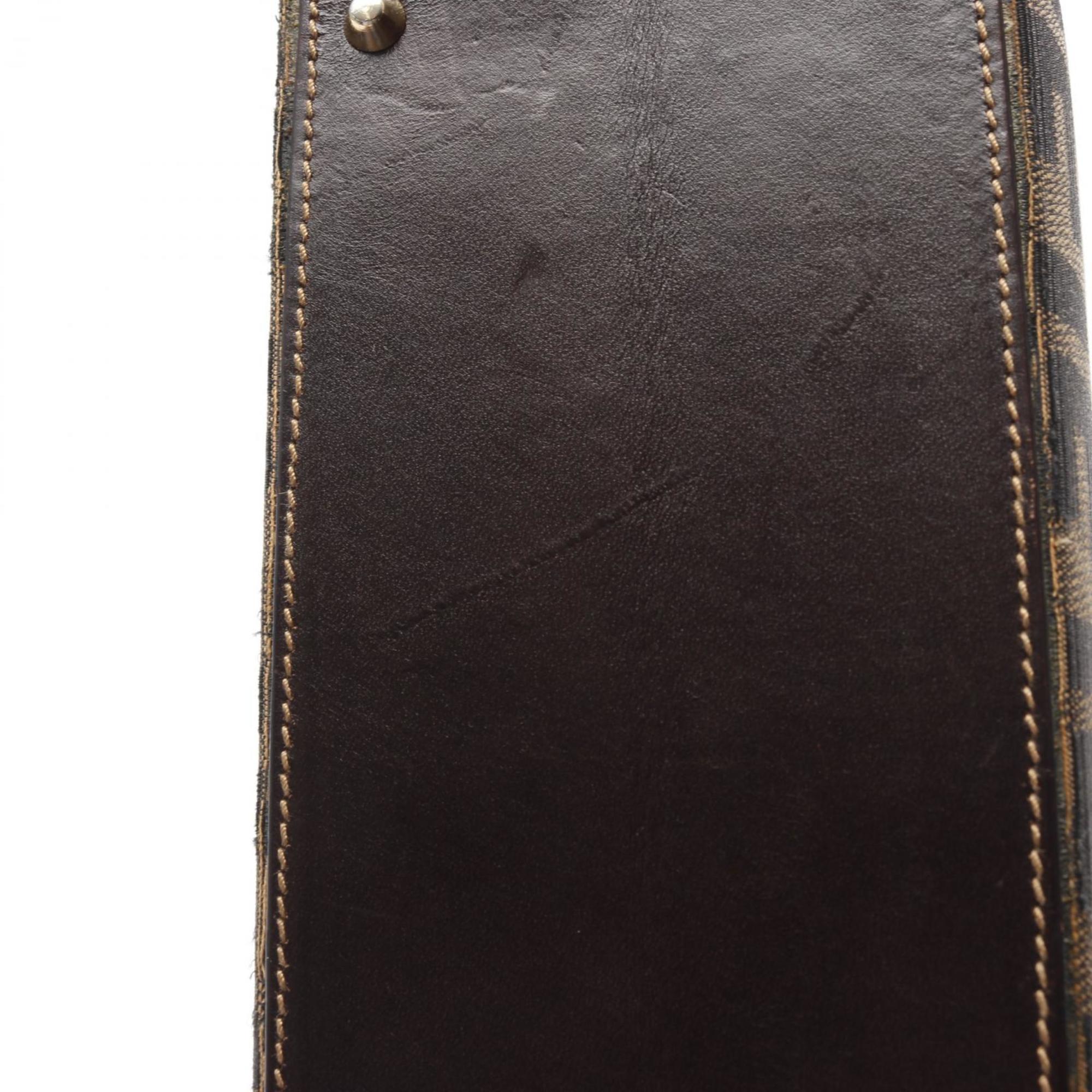 Fendi Brown Canvas Leather Handbag (Pre-Owned)