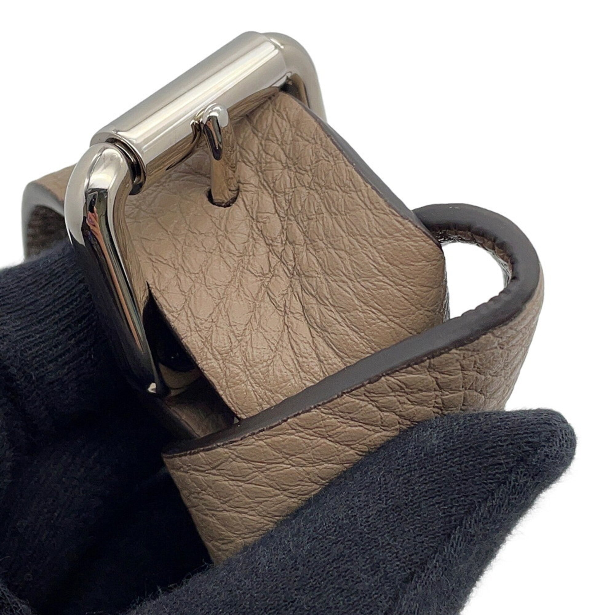 Fendi By The Way Grayish Leather Handbag (Pre-Owned)