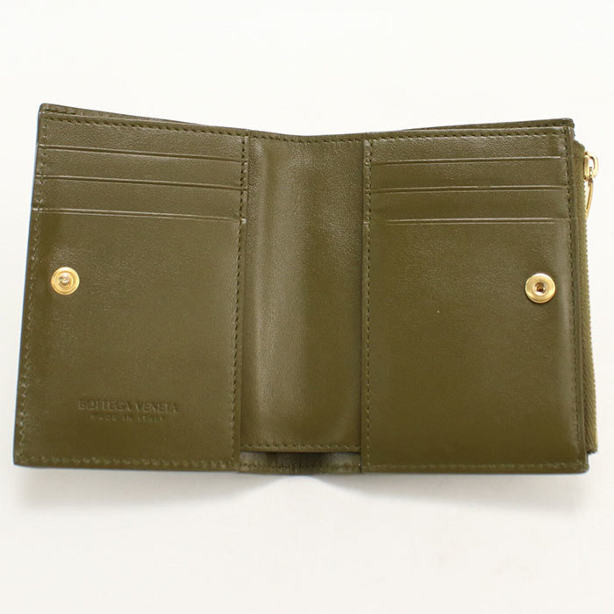 Bottega Veneta Khaki Leather Wallet (Bi-Fold) (Pre-Owned)