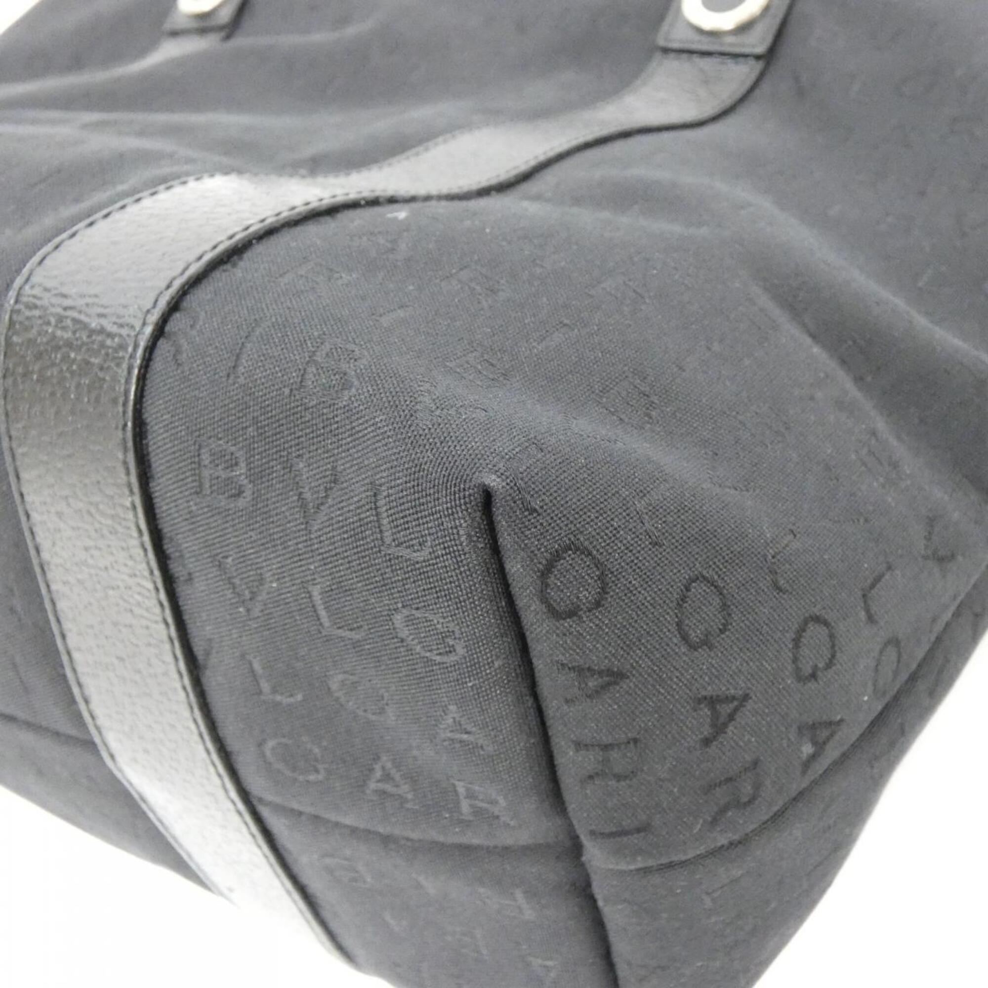 Bvlgari Black Canvas Leather Handbag (Pre-Owned)