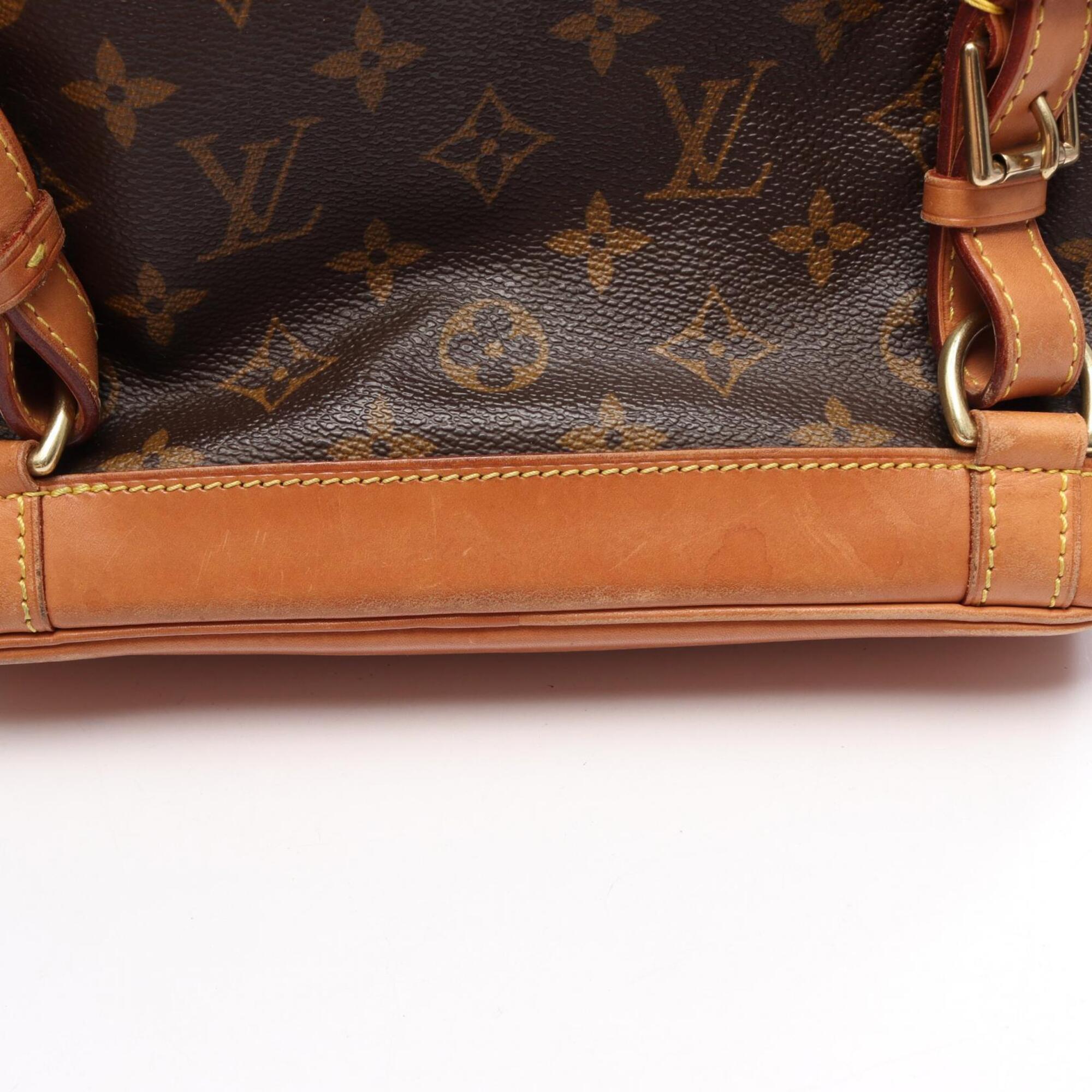 Louis Vuitton Brown Coated Canvas Leather Backpack Handbag (Pre-Owned)