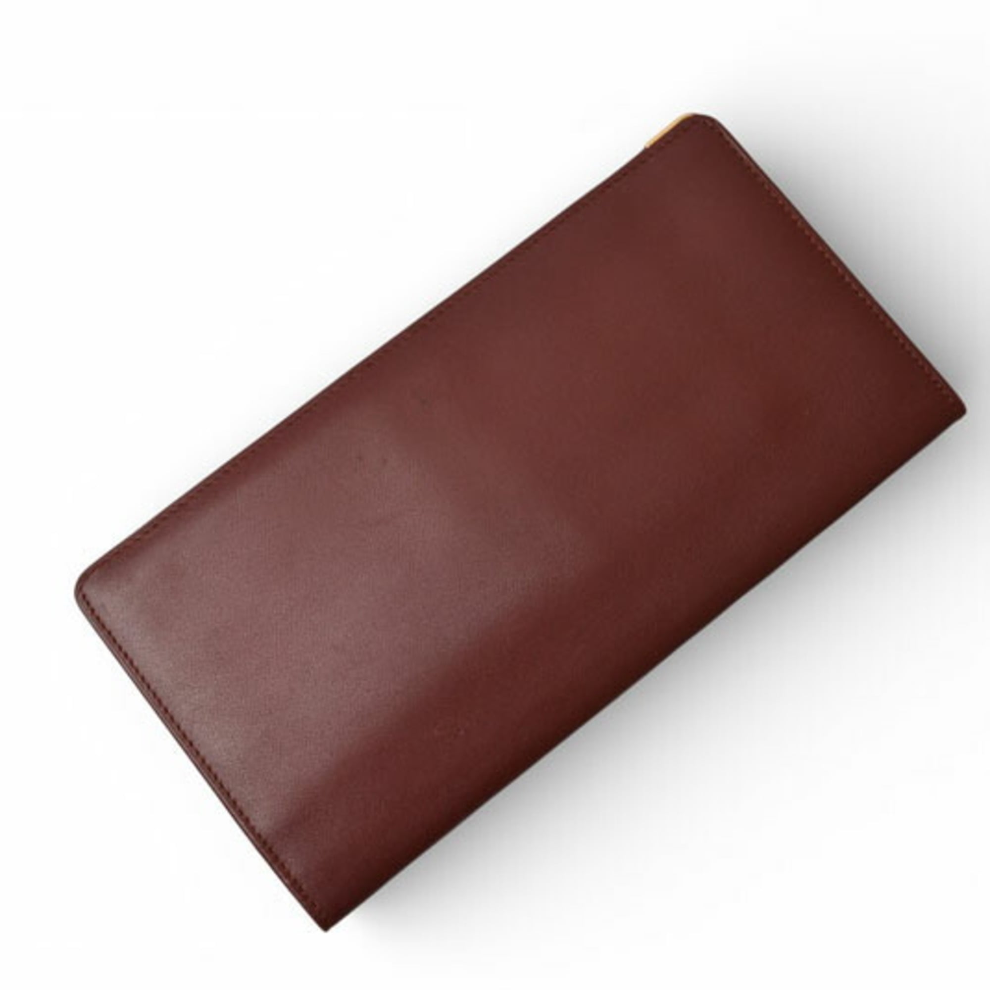 Cartier Must Bordeaux Leather Long Wallet (Bi-Fold) (Pre-Owned)