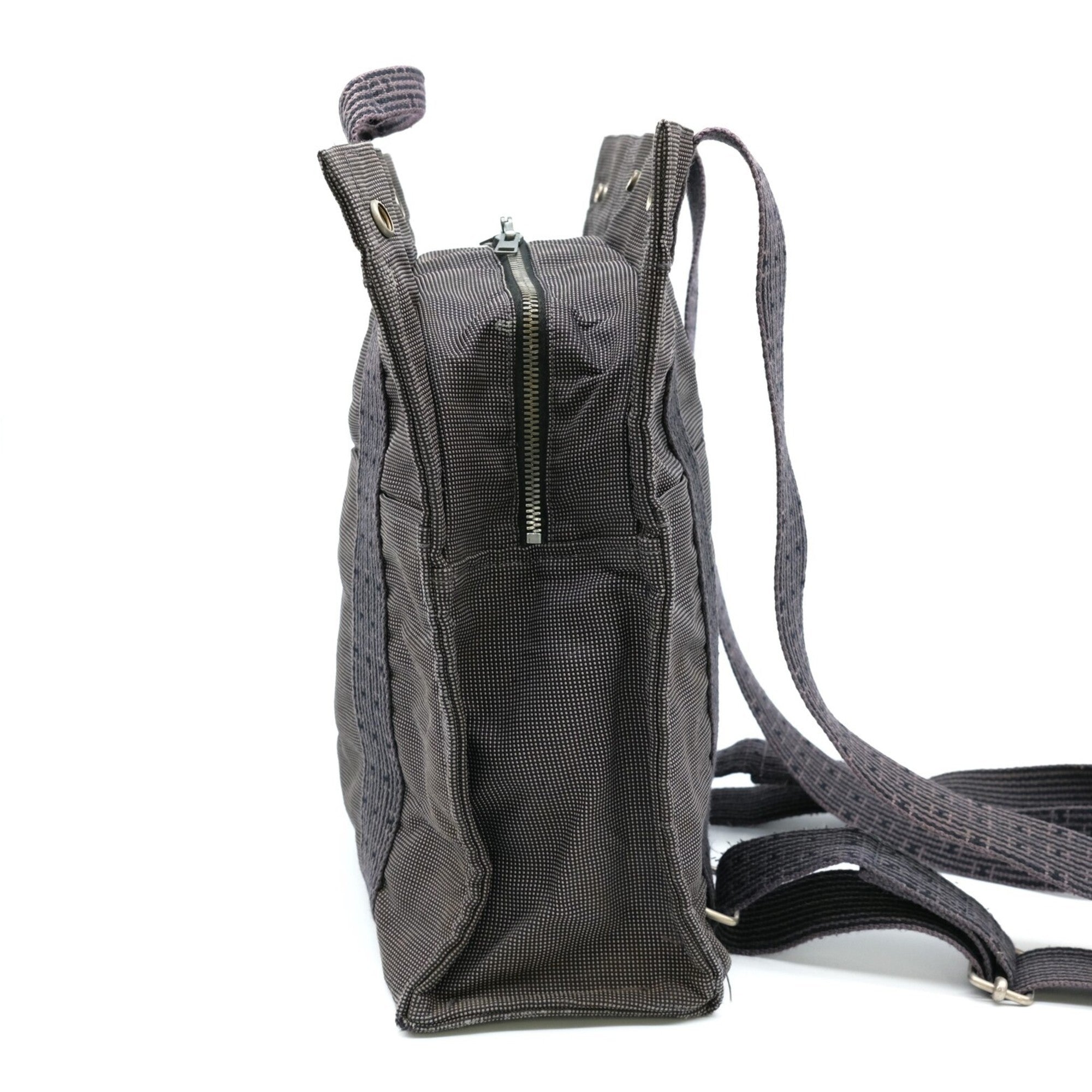 Hermes Gray Nylon Canvas Backpack (Pre-Owned)