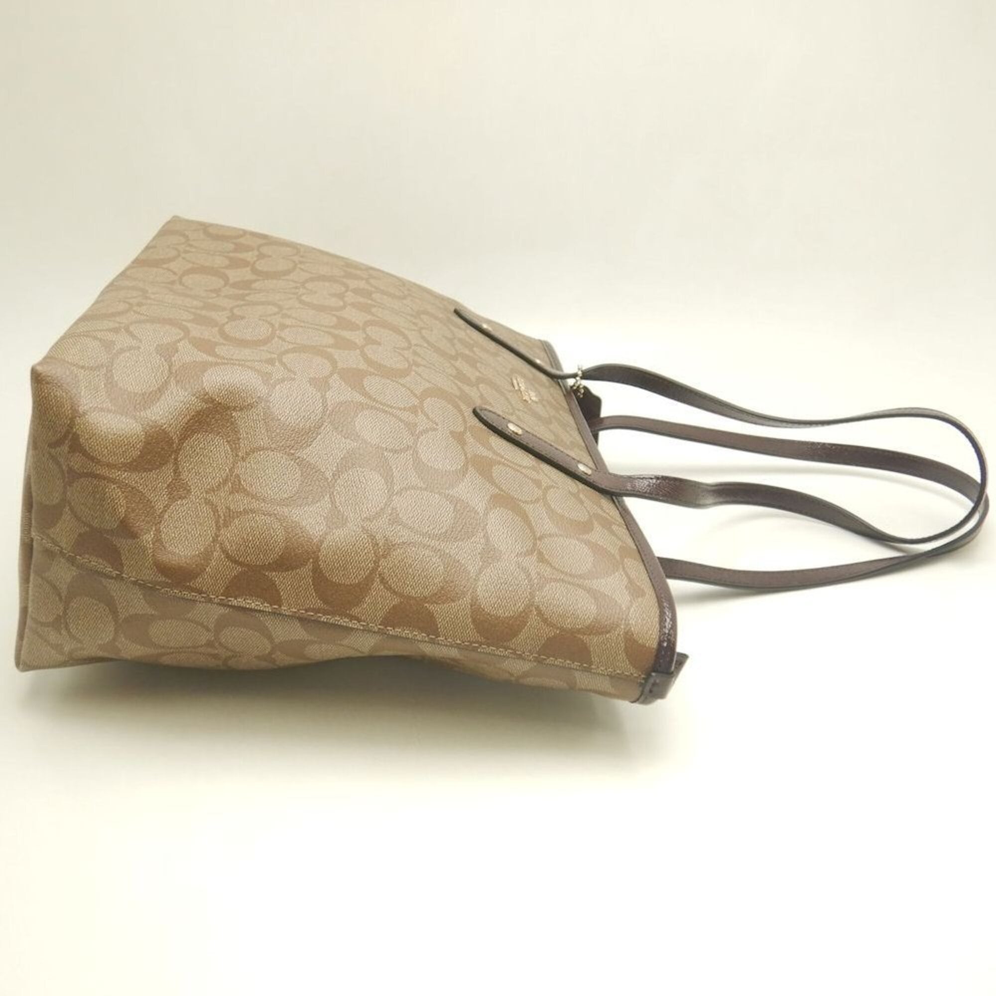 Coach Signature Beige Coated Canvas Tote Bag (Pre-Owned)