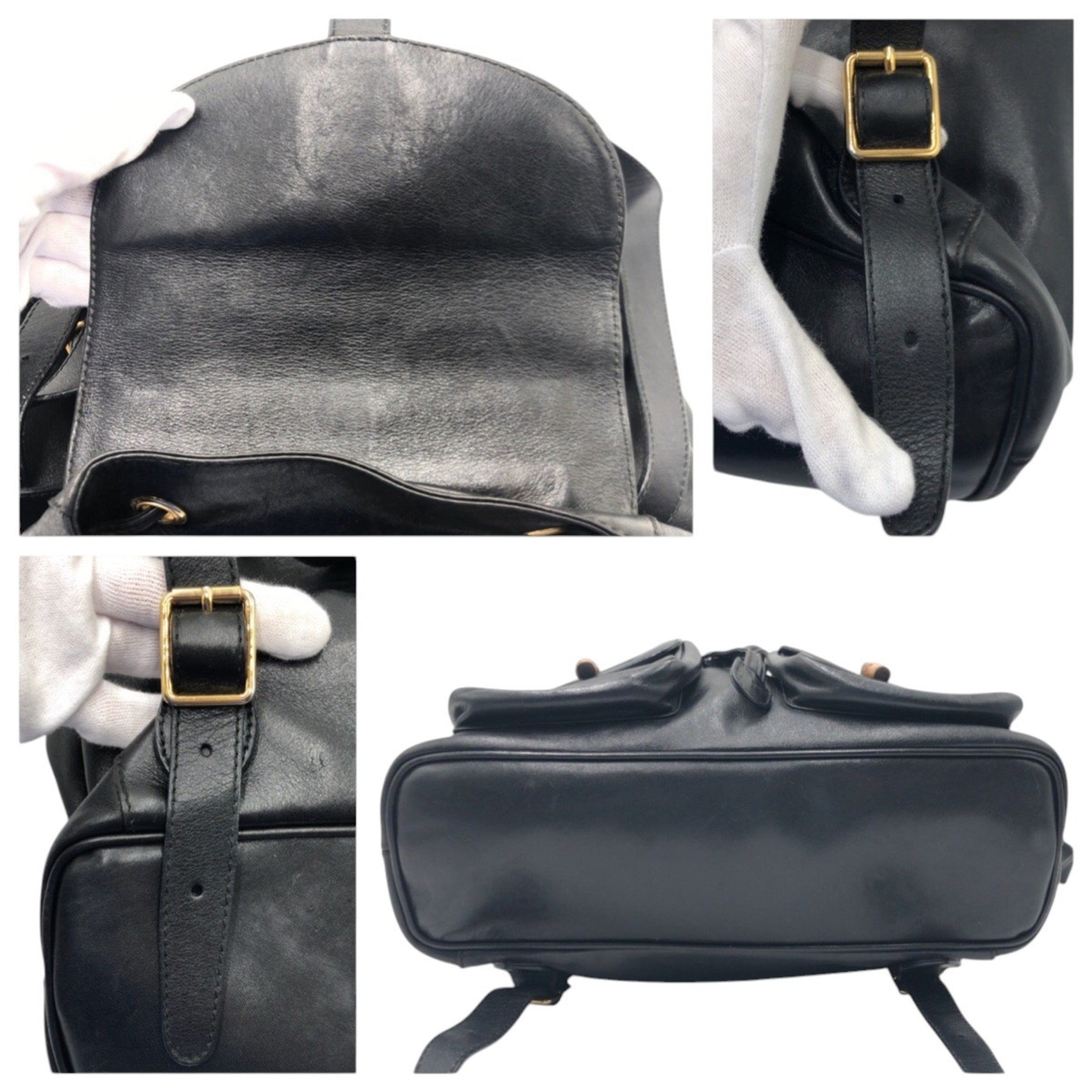 Gucci Black Leather Backpack (Pre-Owned)
