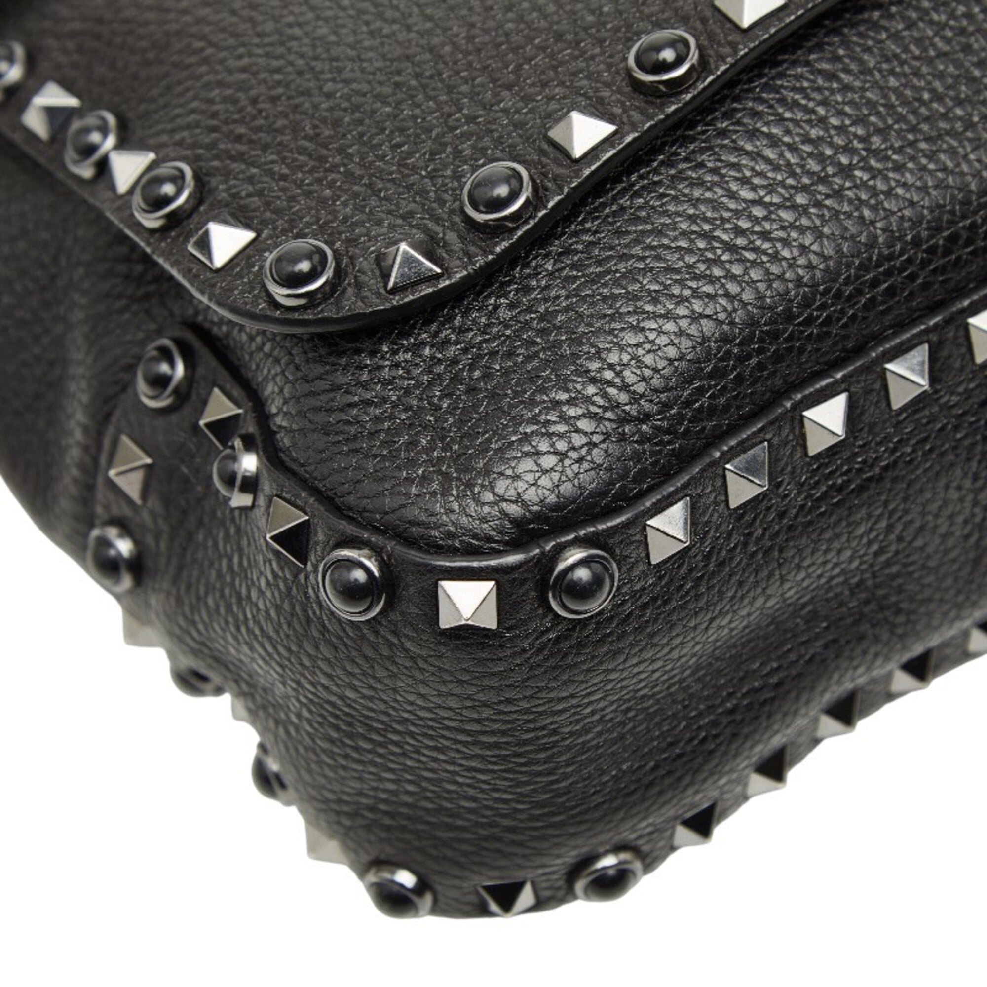 Valentino Black Purple Leather Shoulder Bag (Pre-Owned)
