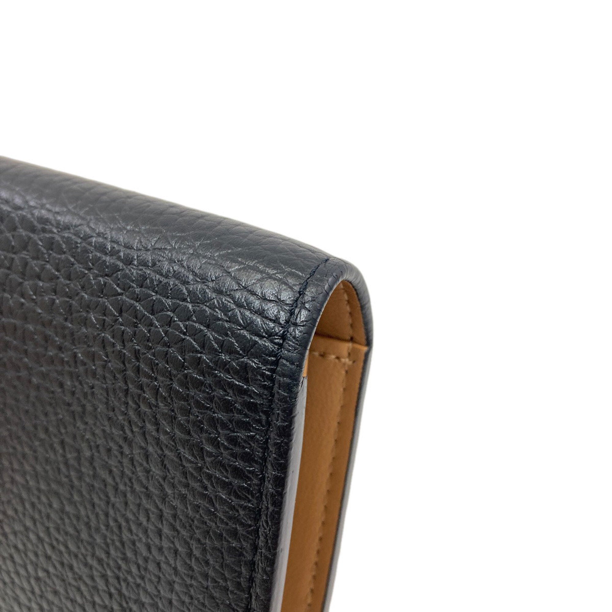 Louis Vuitton Brown Noir Leather Long Wallet (Bi-Fold) (Pre-Owned)
