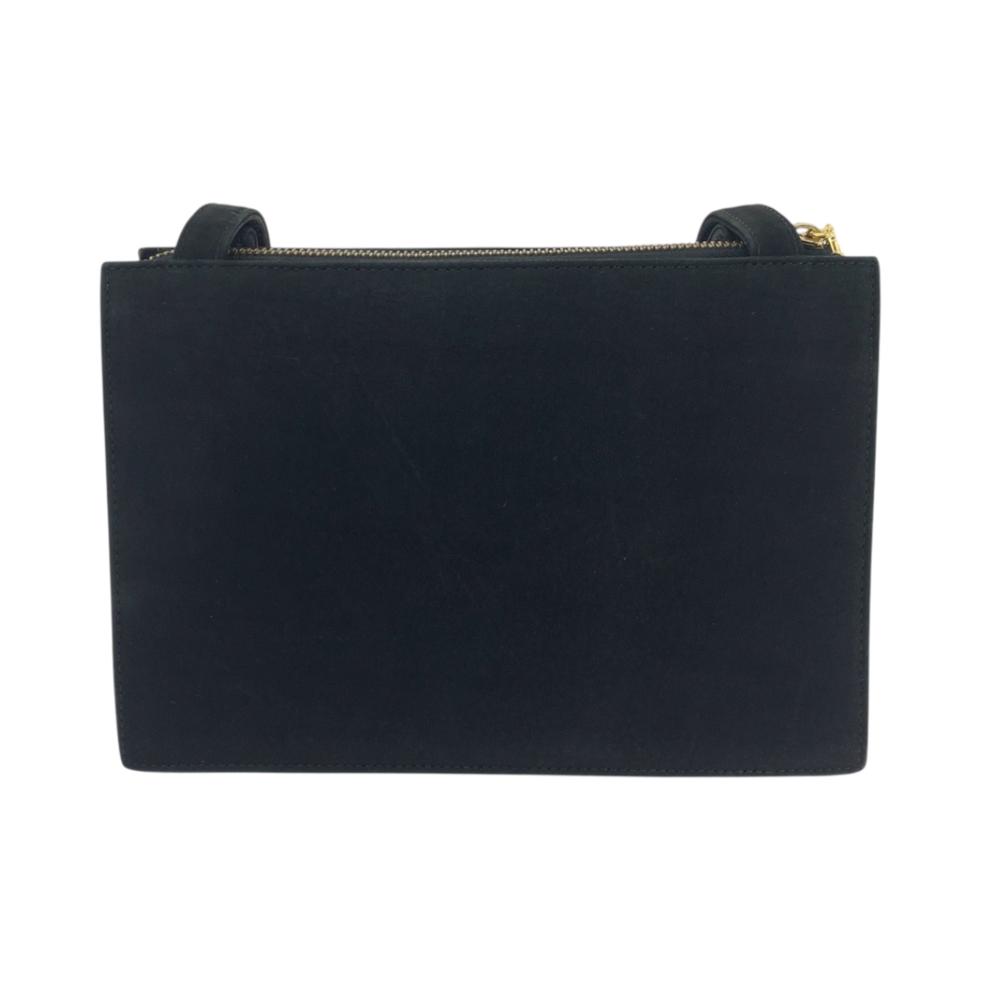 Versace Black Suede Shoulder Bag Tote Bag (Pre-Owned)