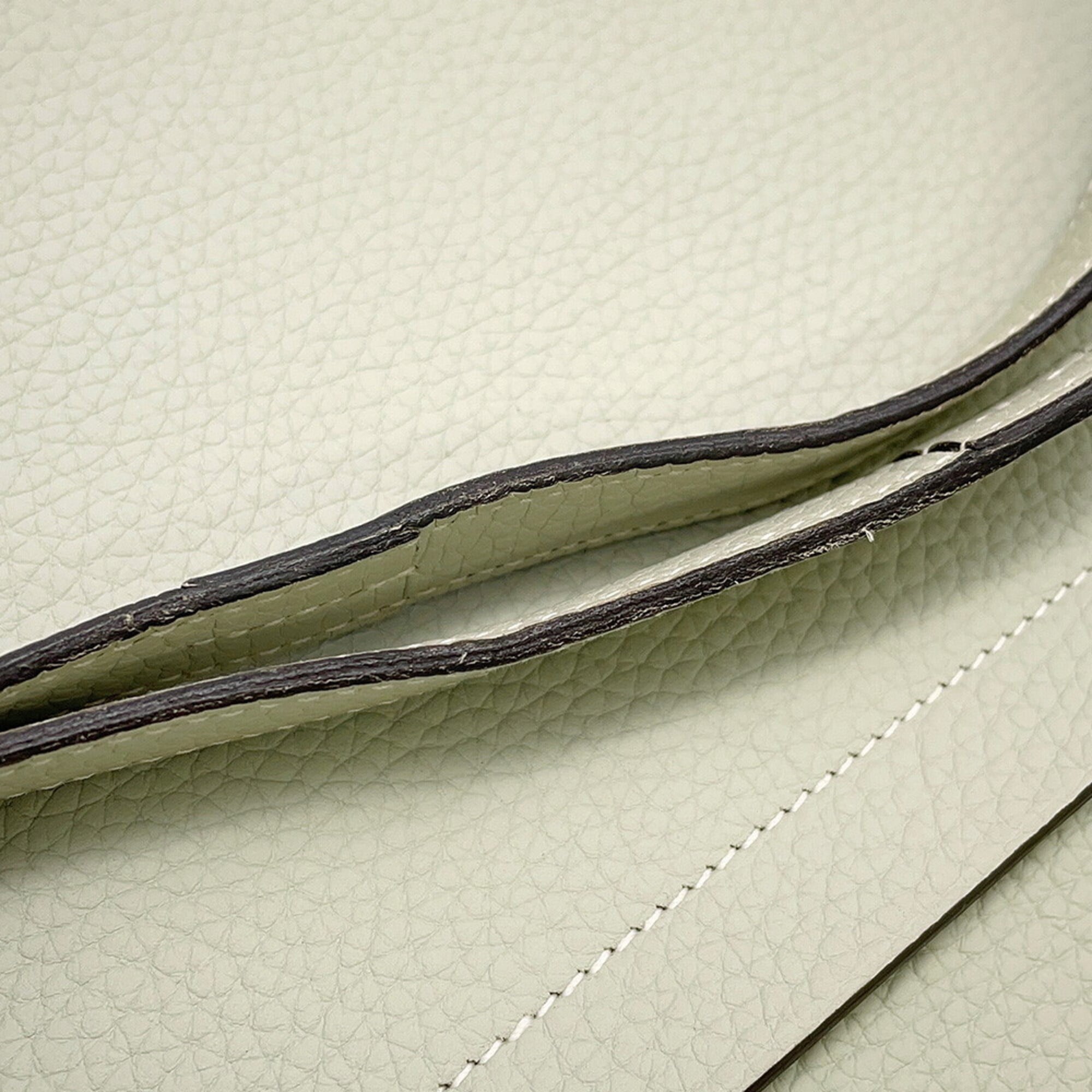 Hermes Light Gray Light Green Taurillon Clemence Leather Handbag Tote Bag (Pre-Owned)