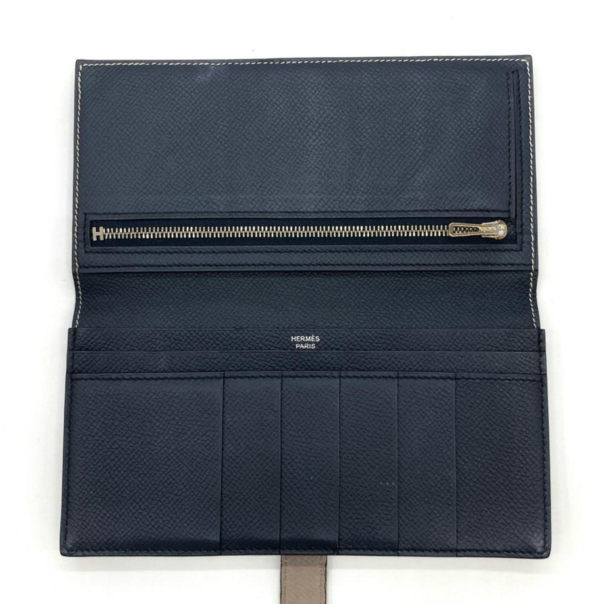 Hermes Gray Epsom Leather Long Wallet (Bi-Fold) (Pre-Owned)