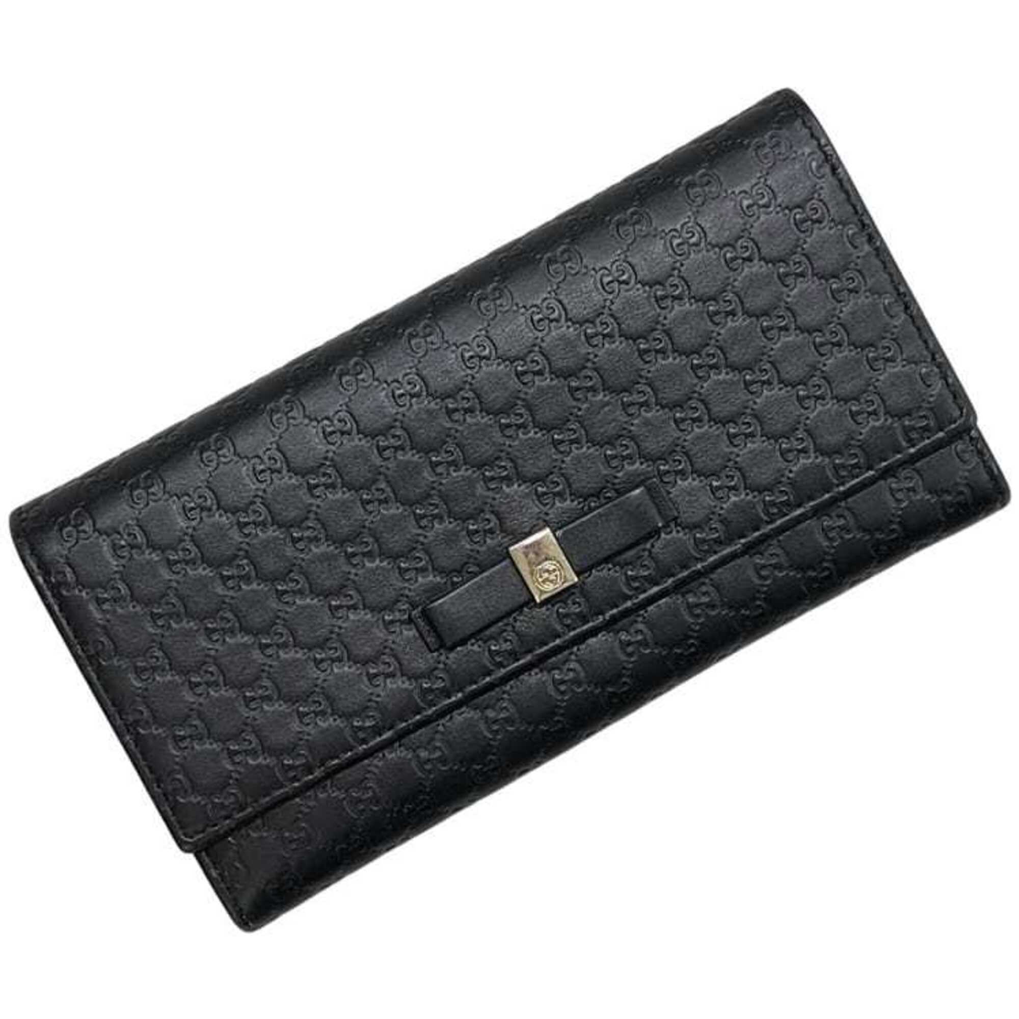 Gucci Black Leather Long Wallet (Bi-Fold) (Pre-Owned)