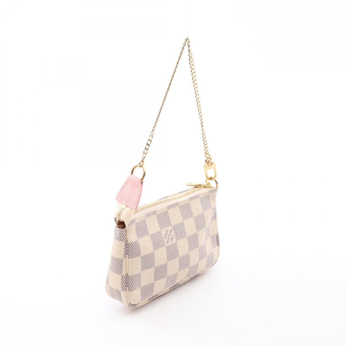 Louis Vuitton Multi-Color Pink White Coated Canvas Leather Handbag Pochette (Pre-Owned)