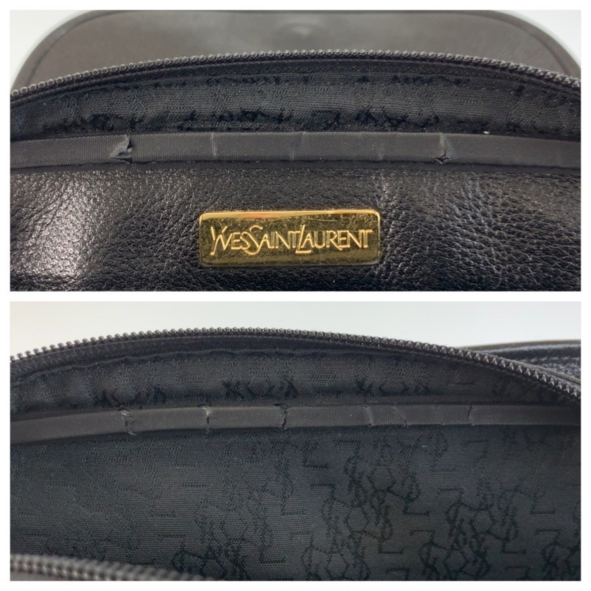 Yves Saint Laurent Black Leather Pochette Shoulder Bag (Pre-Owned)