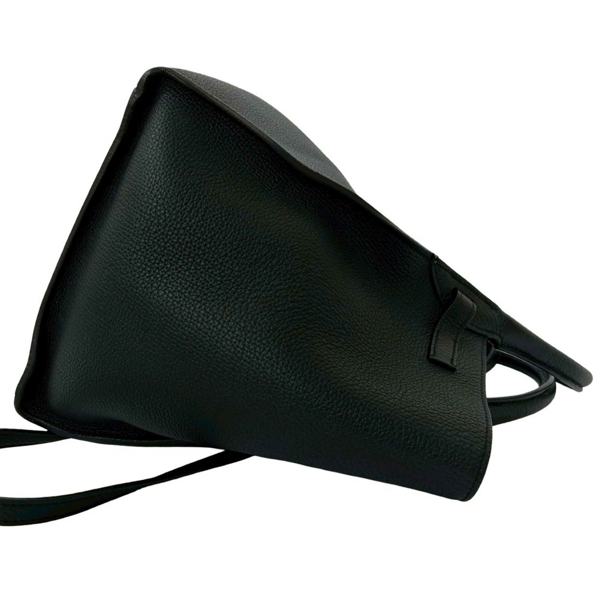 Celine Black Leather Handbag Shoulder Bag Tote Bag (Pre-Owned)