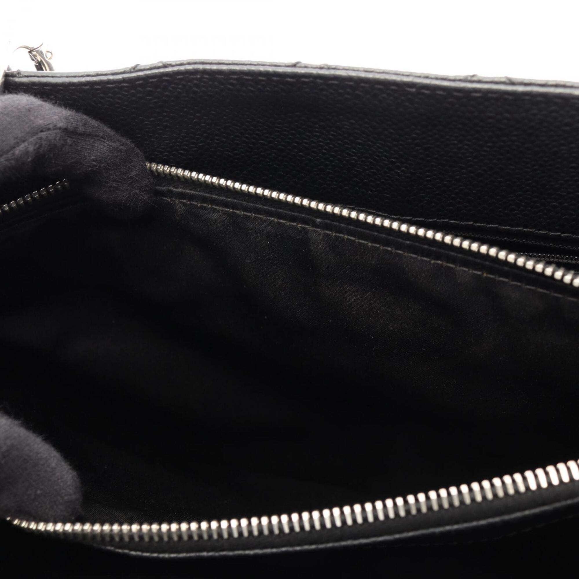 Chanel Black Leather Handbag Tote Bag (Pre-Owned)