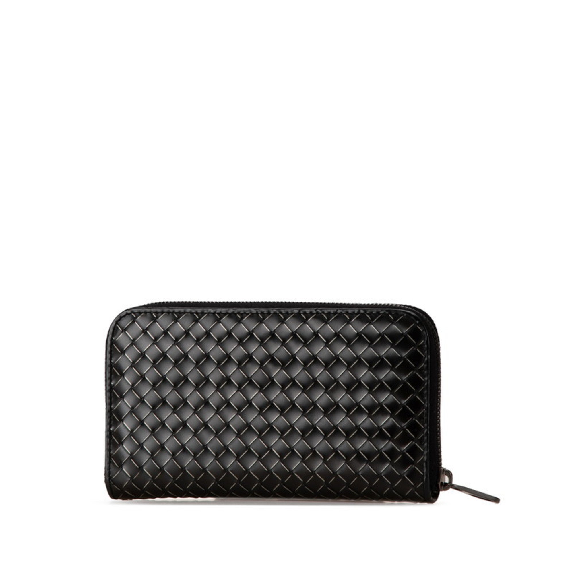 Bottega Veneta Black Leather Long Wallet (Bi-Fold) (Pre-Owned)