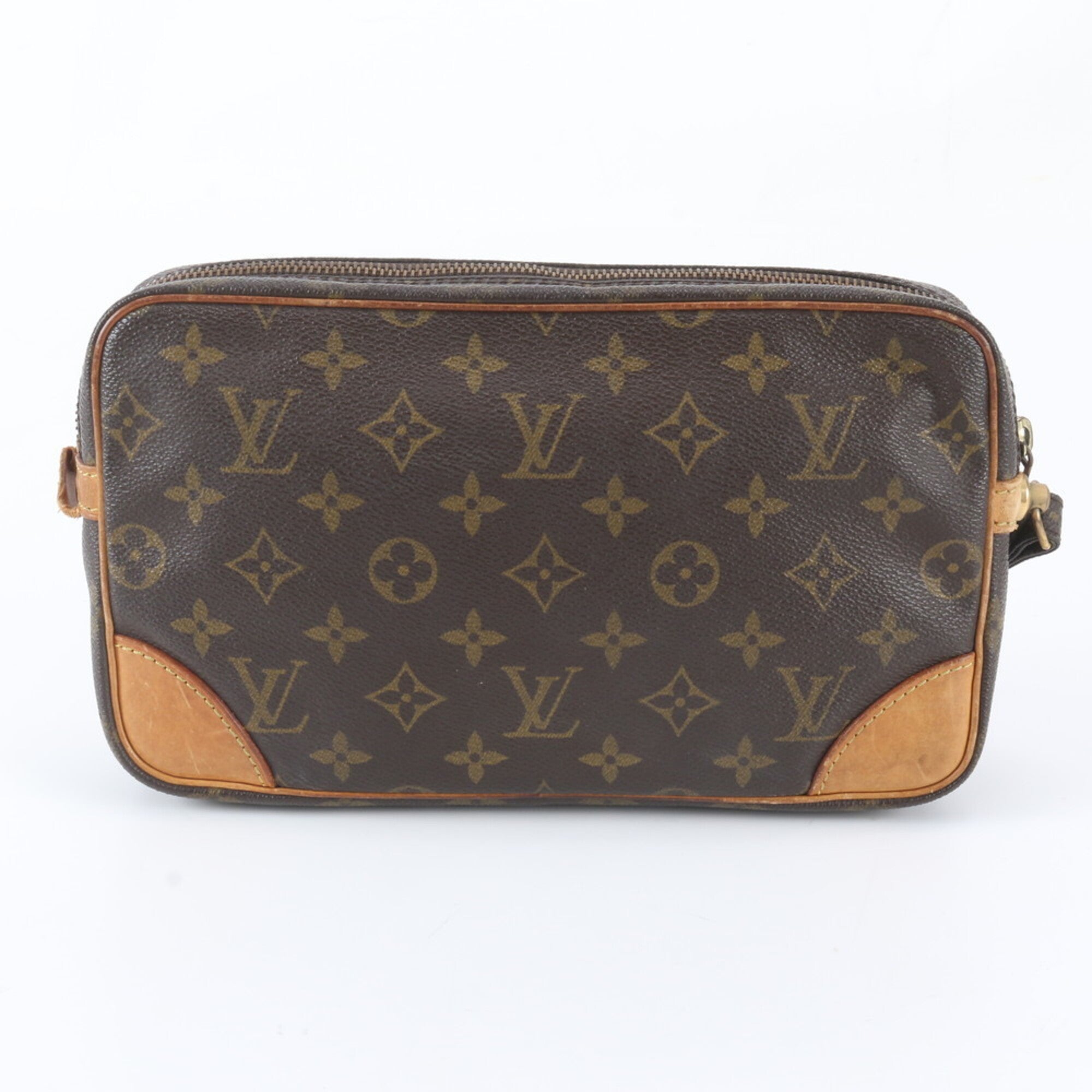 Louis Vuitton Brown Monogram Leather Coated Canvas Clutch Bag (Pre-Owned)