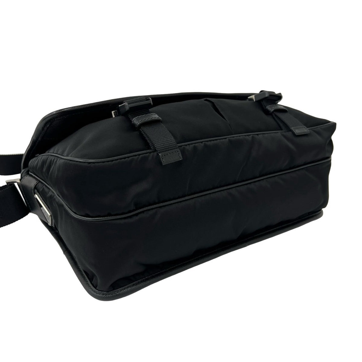 Prada Black Nylon Leather Shoulder Bag (Pre-Owned)