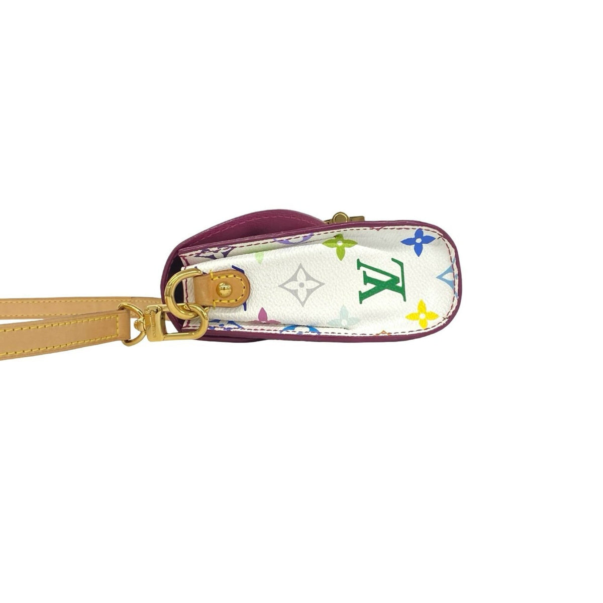 Louis Vuitton Multi-Color White Leather Pvc Shoulder Bag (Pre-Owned)