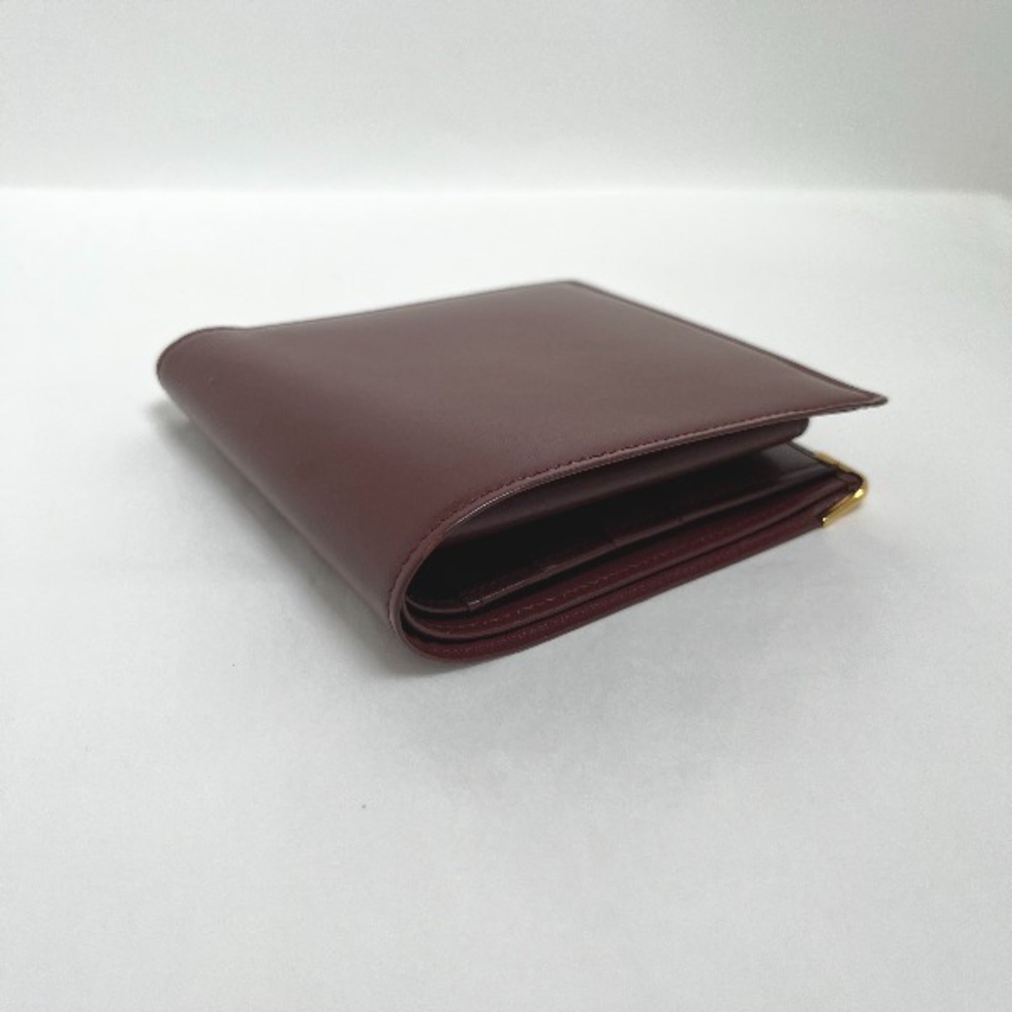 Cartier Wine Red Leather Wallet (Bi-Fold) (Pre-Owned)