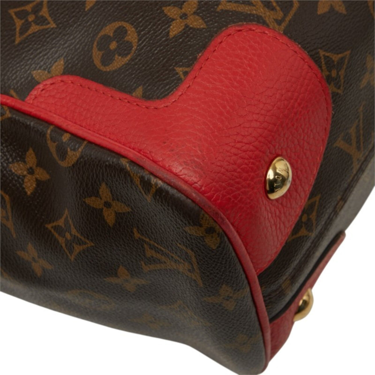 Louis Vuitton Brown Cerise Red Color Pvc Leather Shoulder Bag Tote Bag (Pre-Owned)