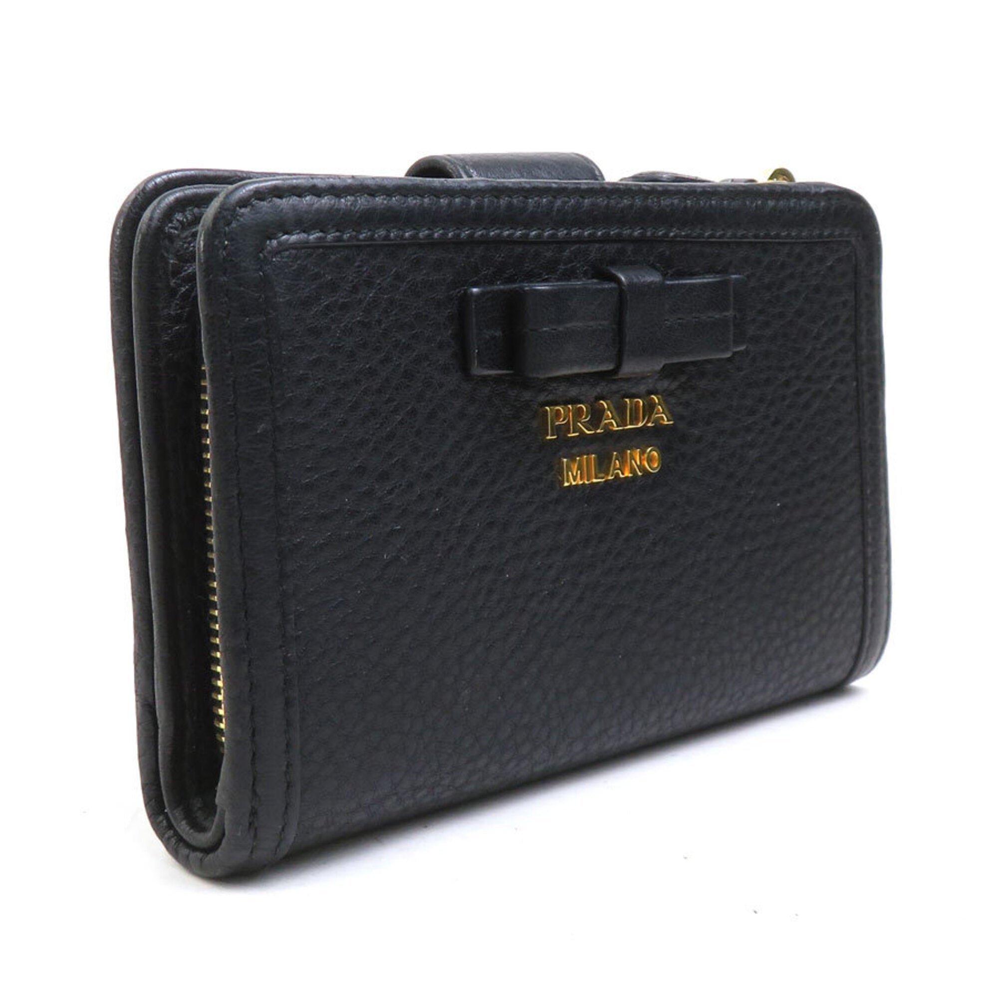 Prada Black Leather Wallet (Bi-Fold) (Pre-Owned)